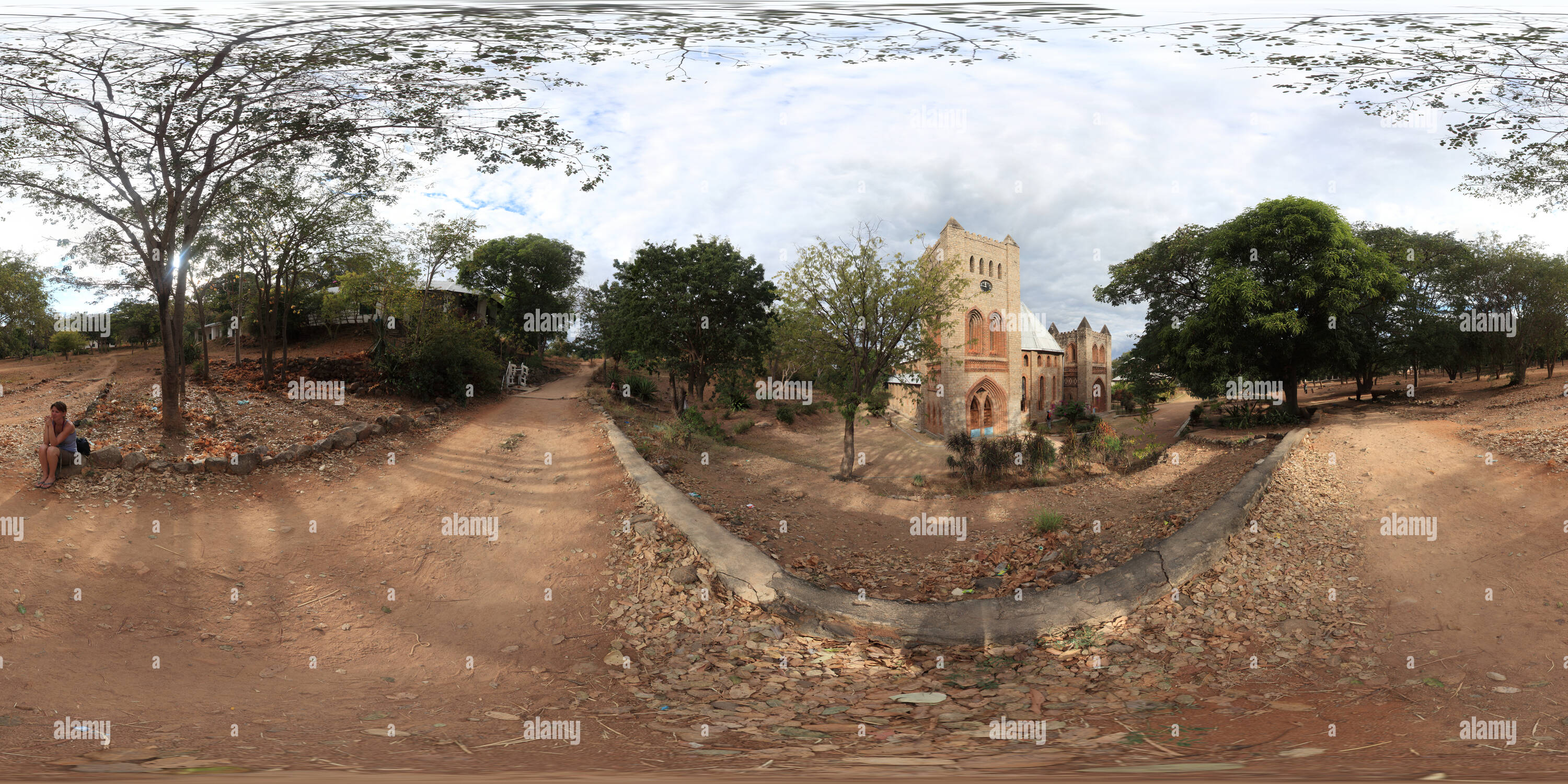 360 Grad Panorama Ansicht von St. Peter's Cathedral, Likoma Island