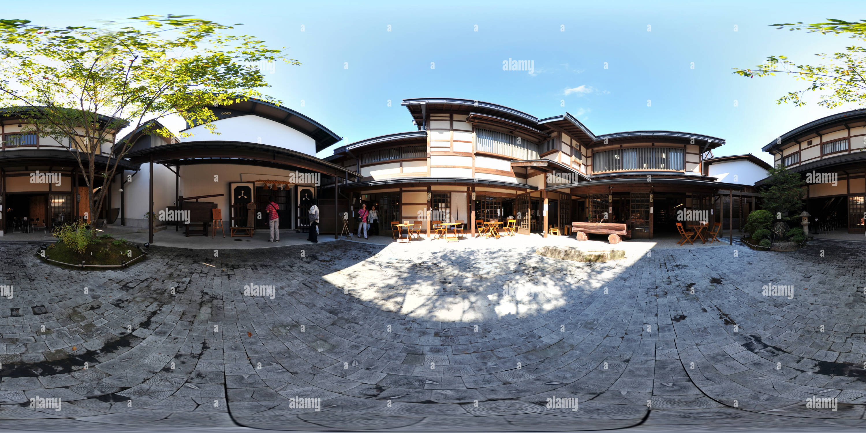 360 Grad Panorama Ansicht von Alte Häuser - Sanmachi hida-takayama Suji