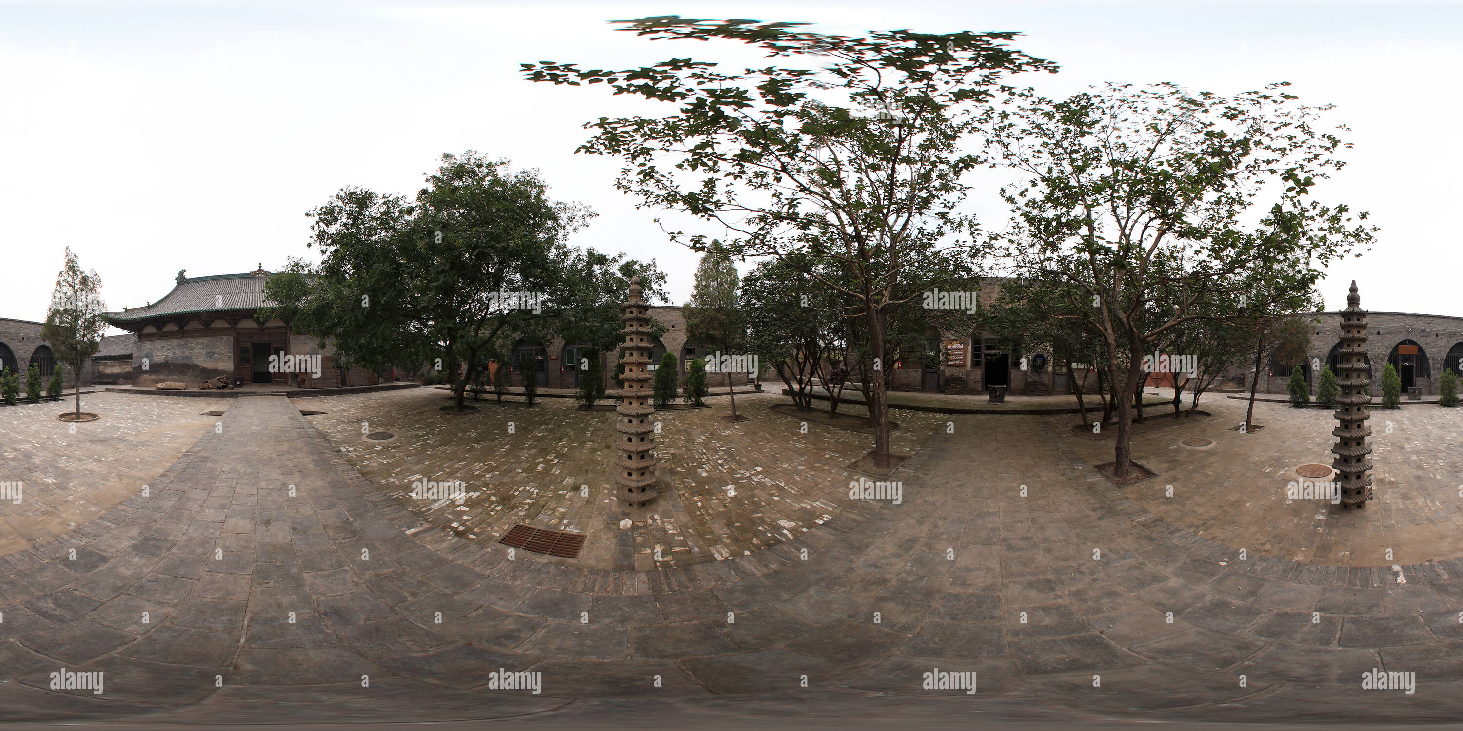 360 Grad Panorama Ansicht von Pingyao antike Stadt "Qing Xu Konzept'-Jade Court