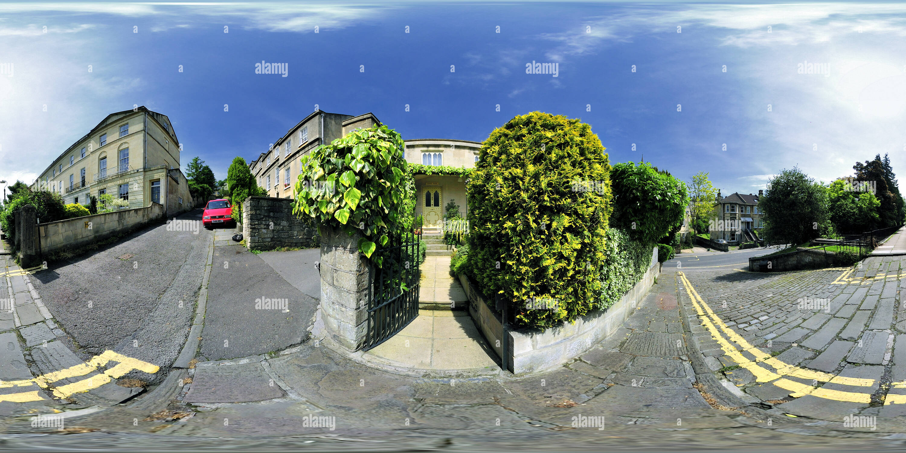 360 Grad Panorama Ansicht von Vor Park Cottages, Widcombe, Badewanne, VR