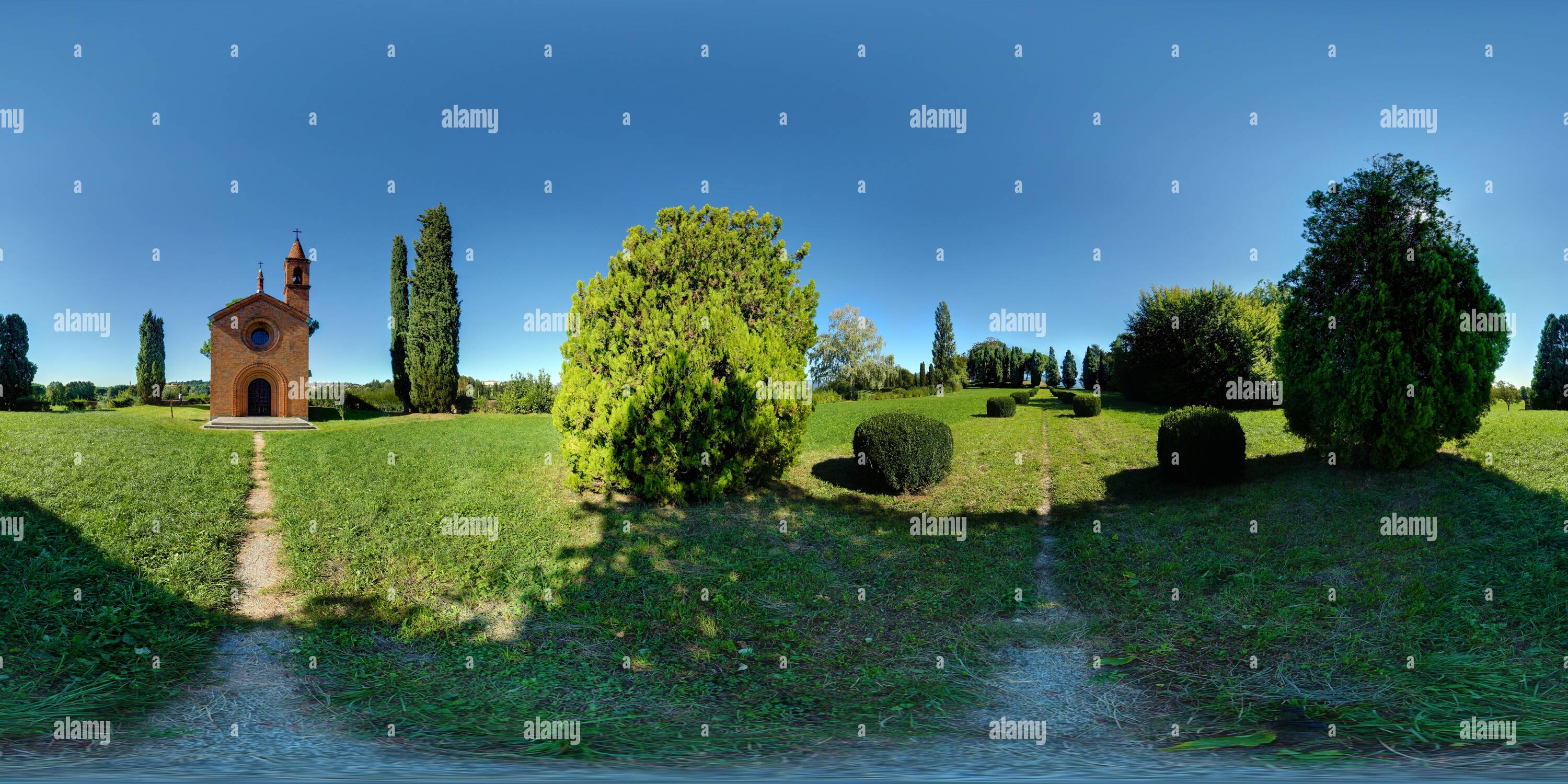 360 Grad Panorama Ansicht von Pomellasca Inverigo - La Cappella della Madonnina di Pomellasca