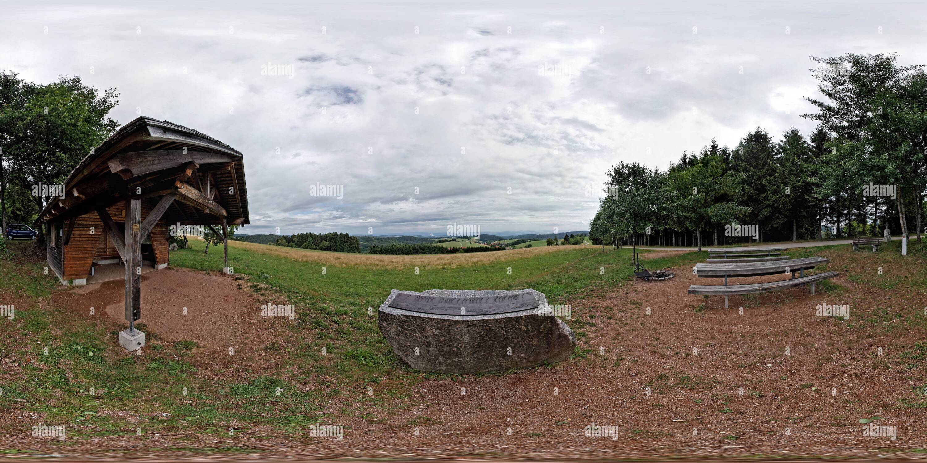 360 Grad Panorama Ansicht von Florianshütte, Kaiser-Rudolf-Platz, Hierbach, Schwarzwald