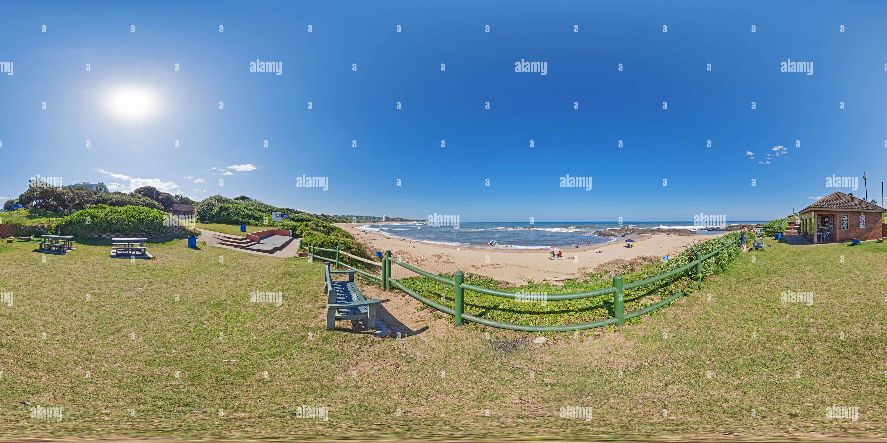 360 Grad Panorama Ansicht von Strand von Umtentweni