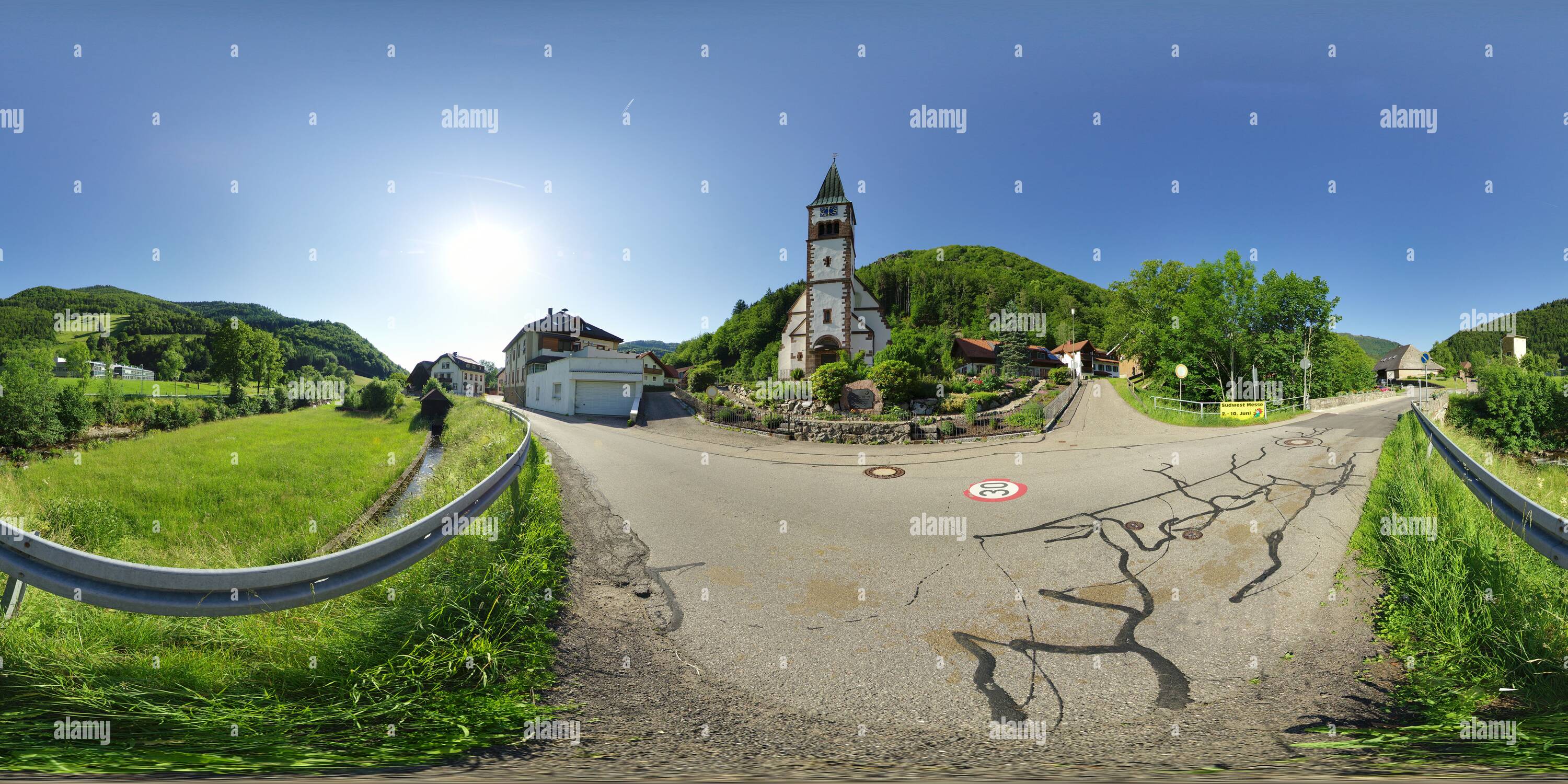 360 Grad Panorama Ansicht von St. Wendelin in Geschwend