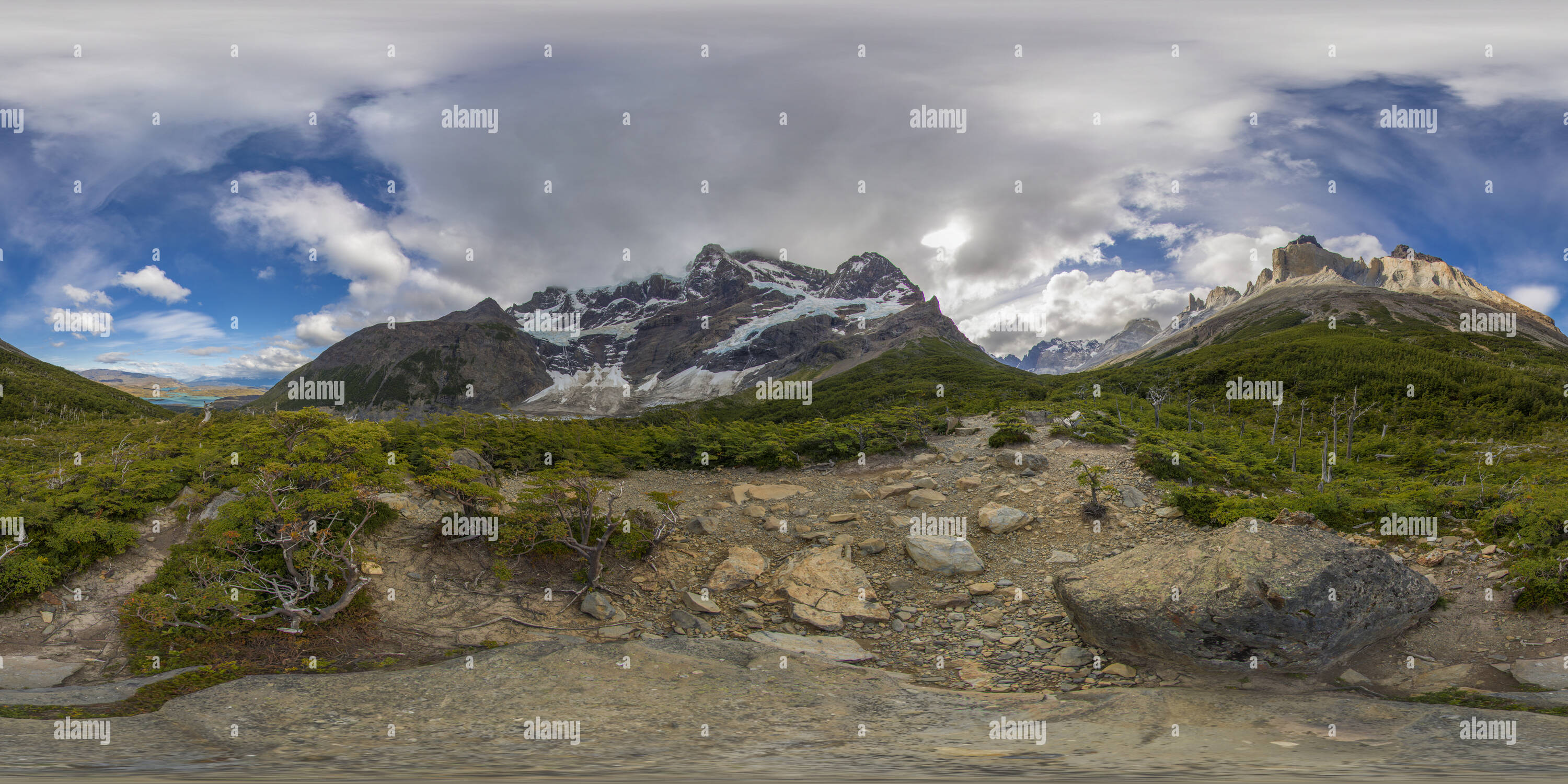 360 Grad Panorama Ansicht von Glaciar Del Frances