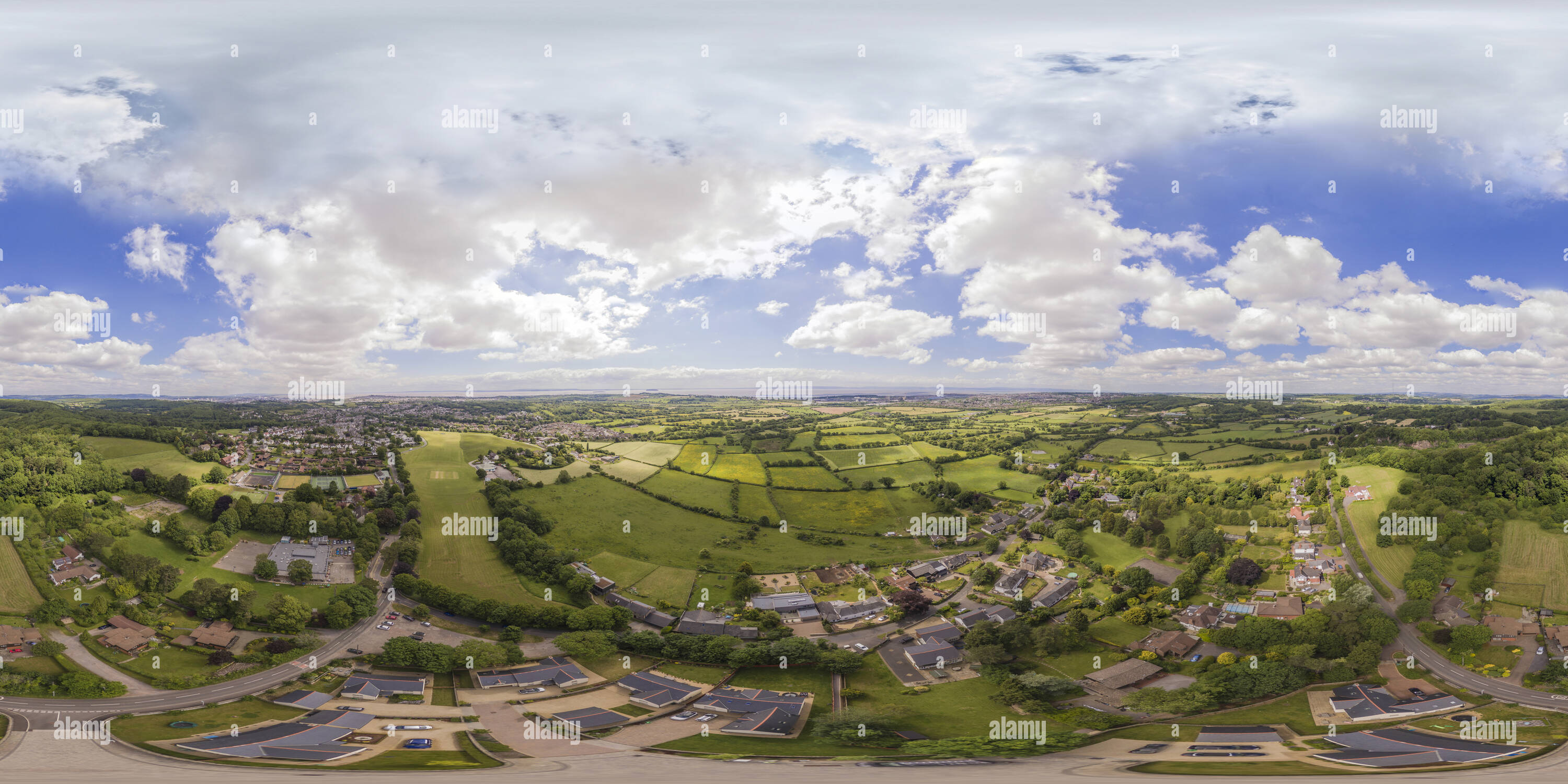 360 Grad Panorama Ansicht von Westra Kreuz, Dinas Powys, Vale von Glamorgan