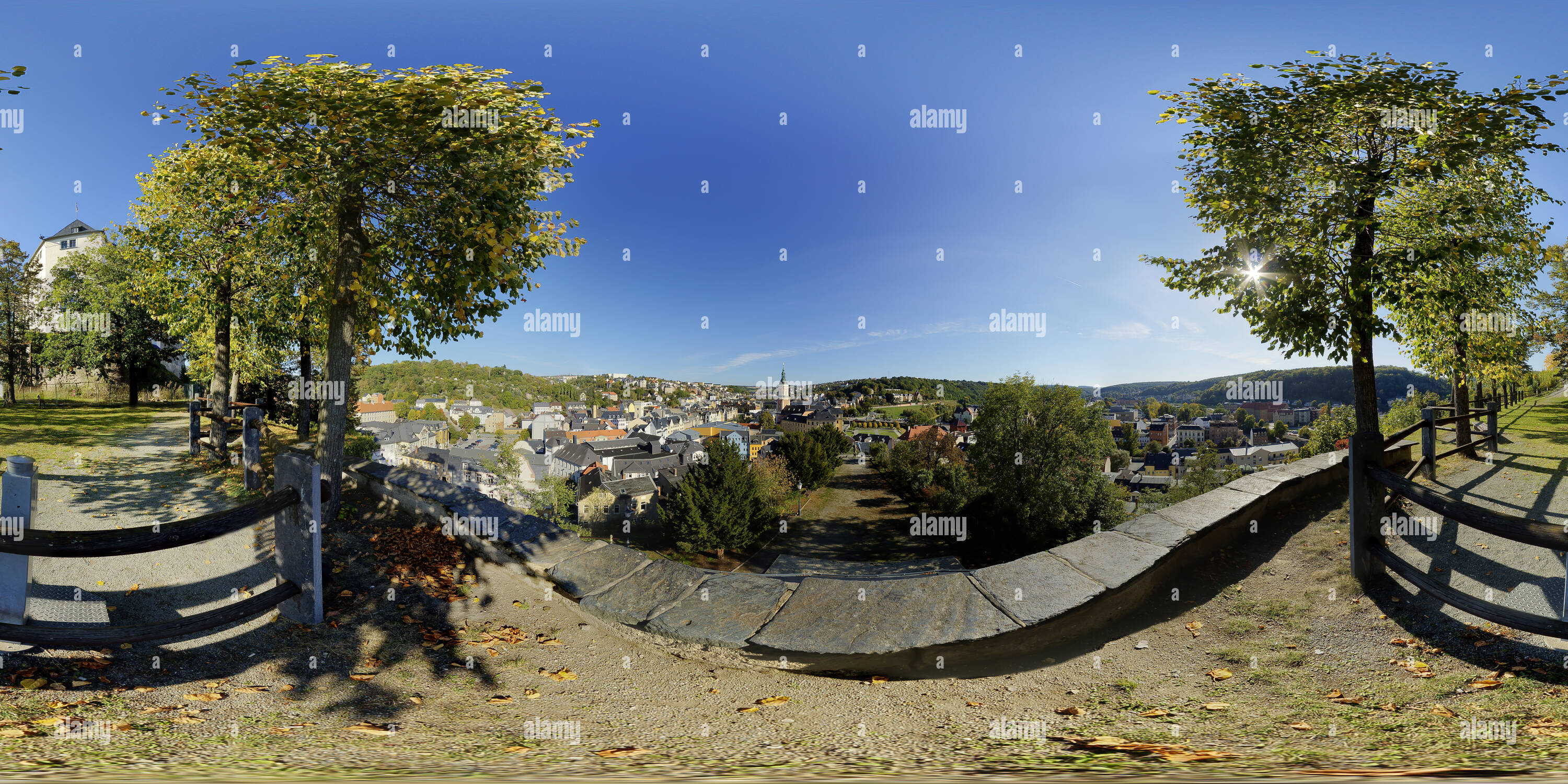 360 Grad Panorama Ansicht von Greiz, Burg