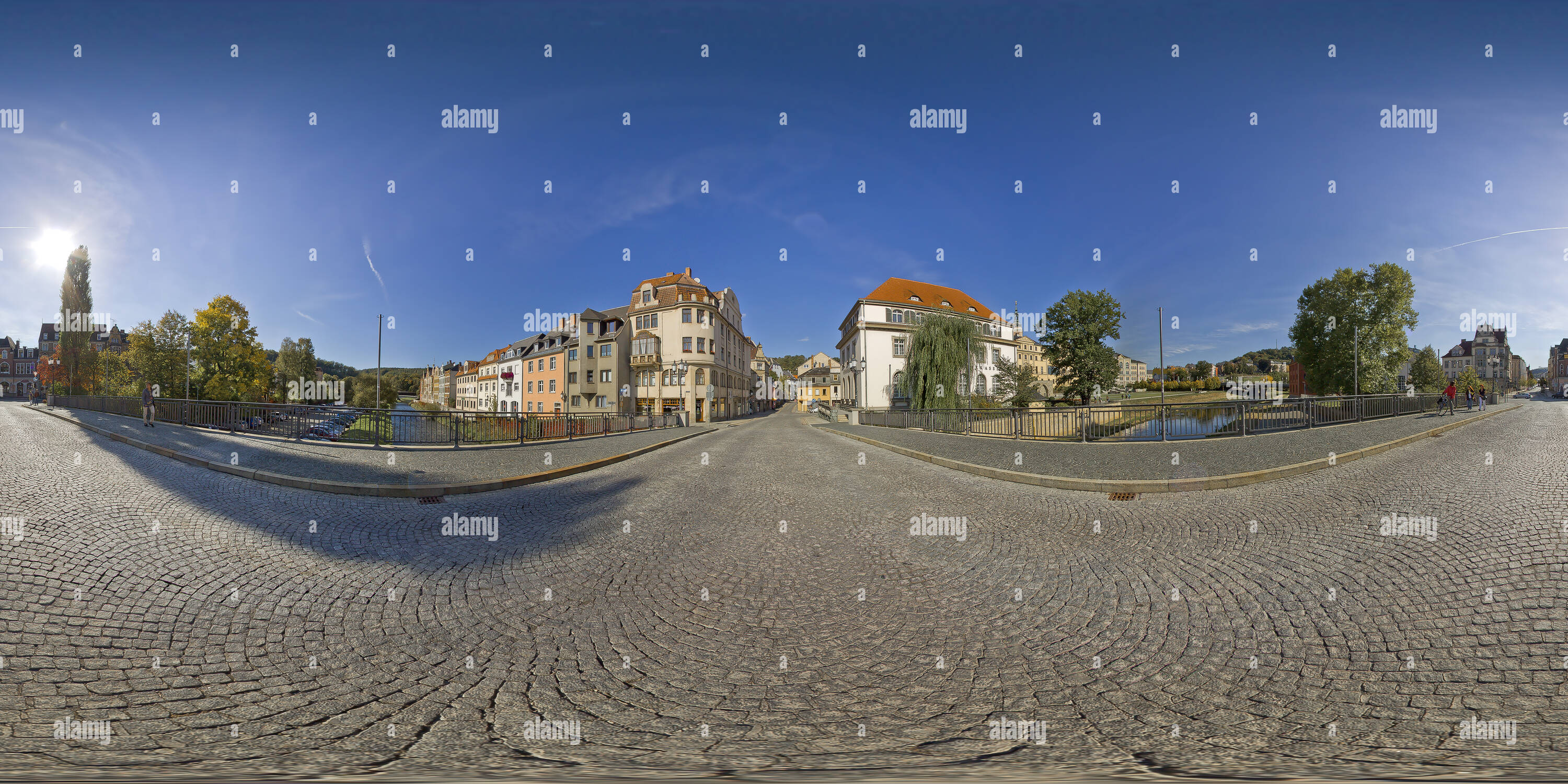 360 Grad Panorama Ansicht von Greiz, Friedensbrücke