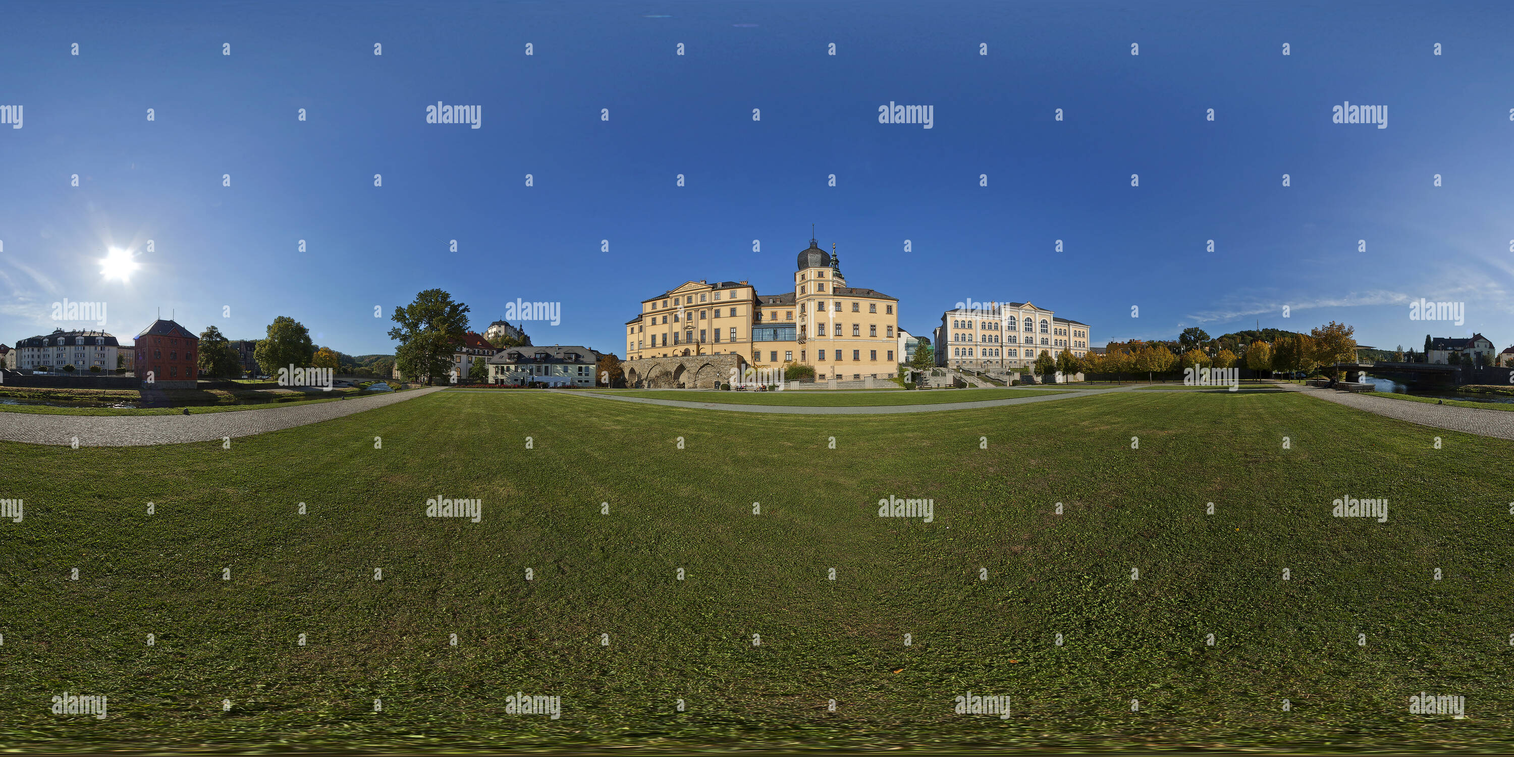 360 Grad Panorama Ansicht von Greiz, Burg