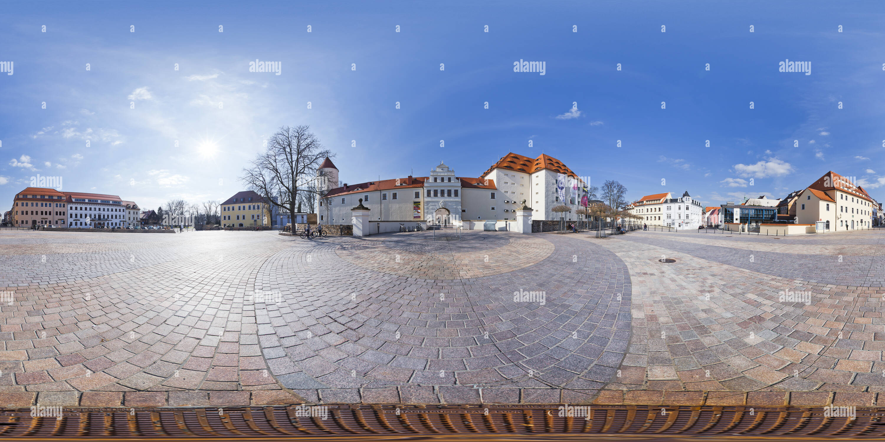 360 Grad Panorama Ansicht von Freiberg, Schlossplatz