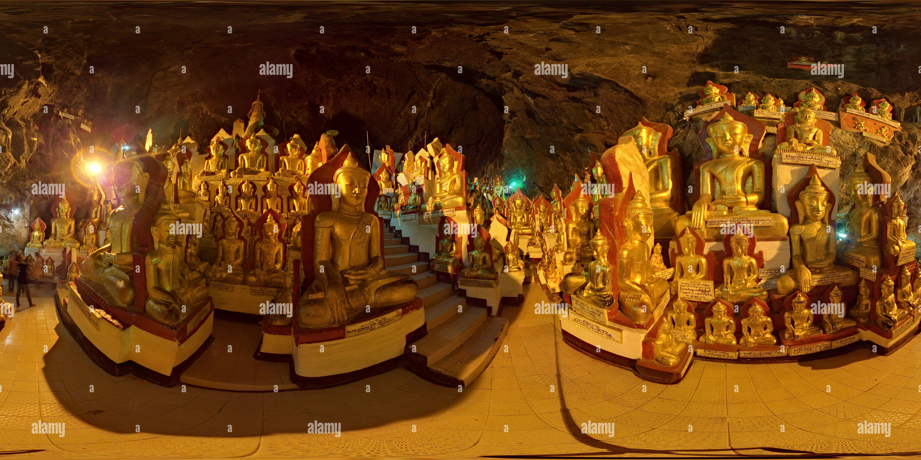 360 Grad Panorama Ansicht von Pindaya Cave (Ansicht von Innen 3)