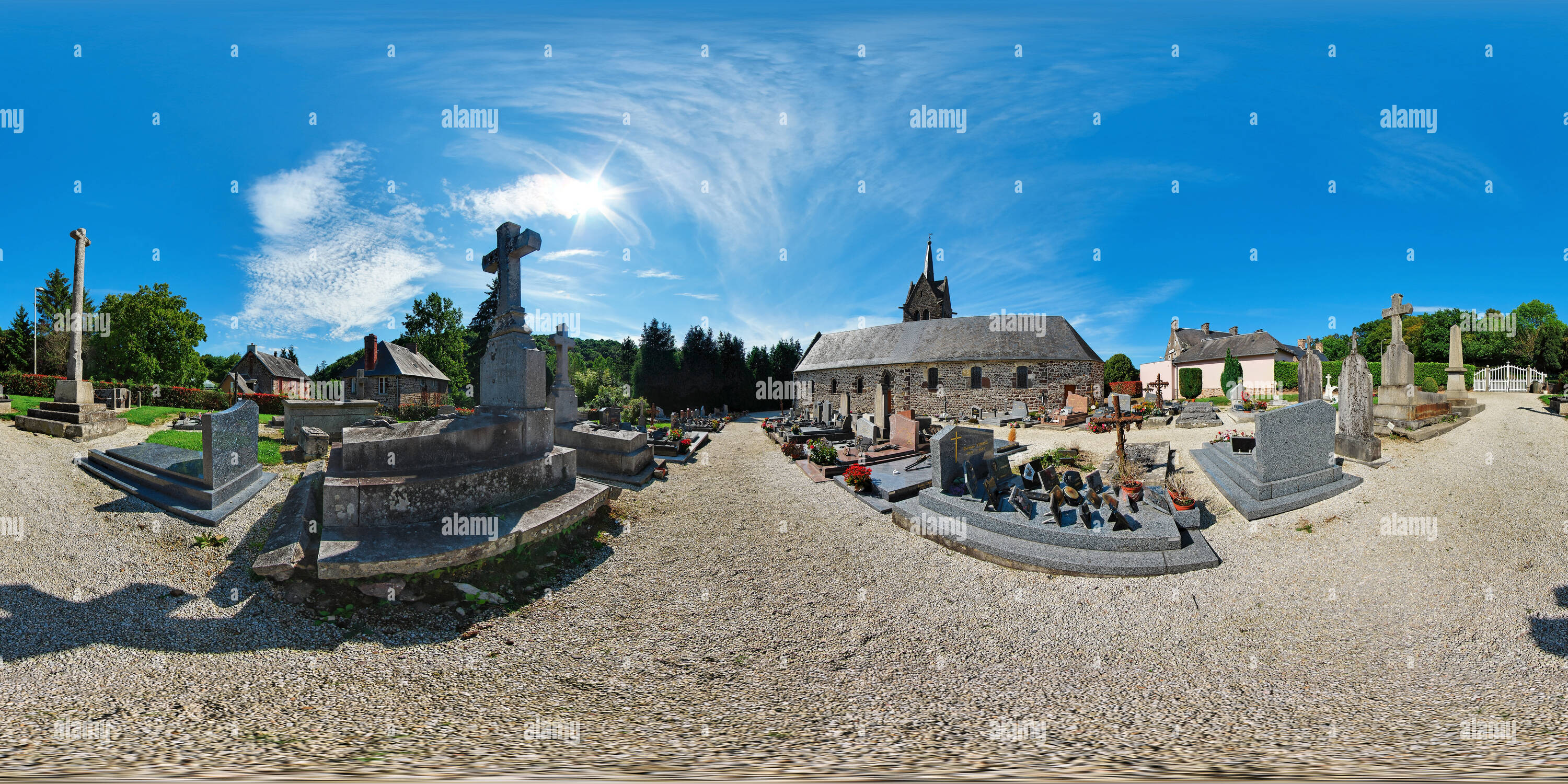 360 Grad Panorama Ansicht von Eglise de La Baleine - Frankreich