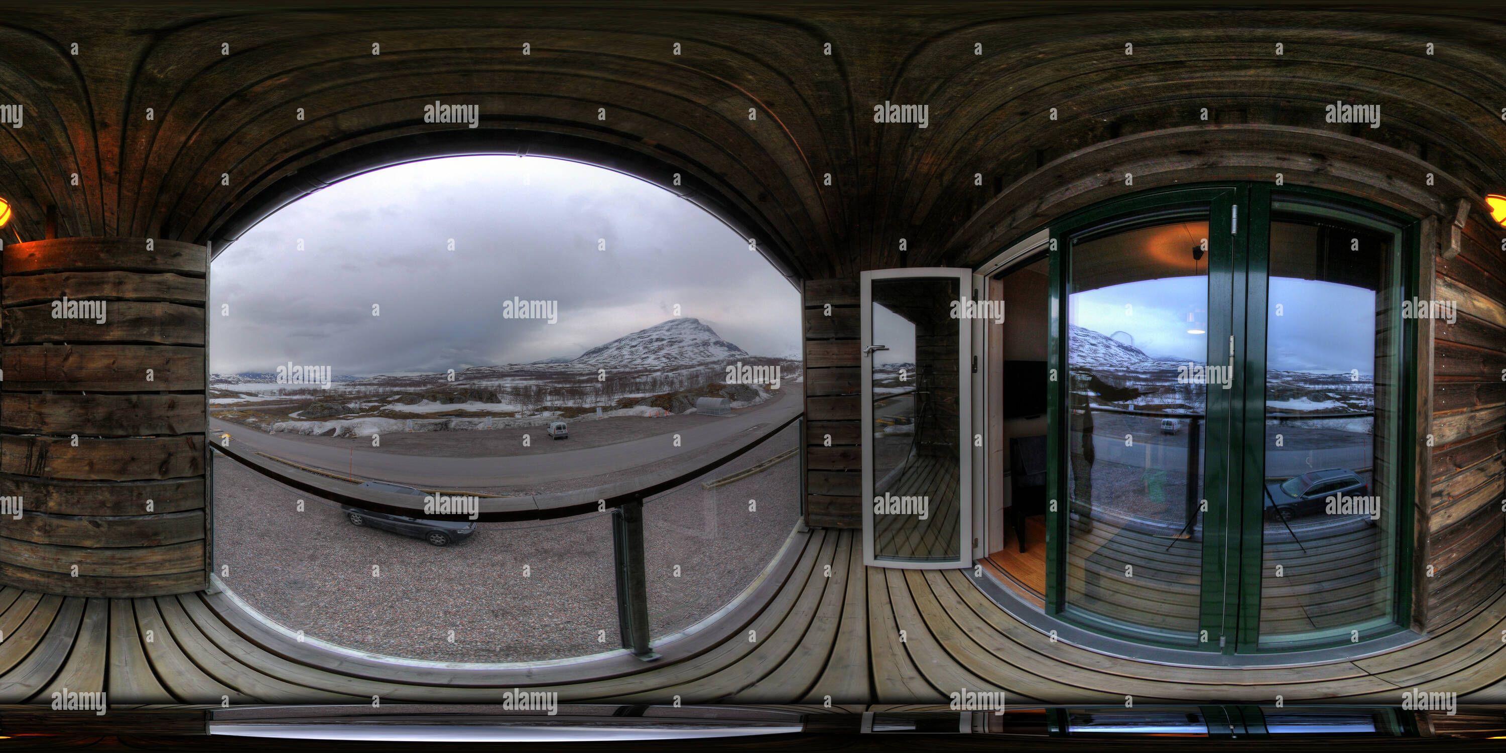 360 Grad Panorama Ansicht von Katterjåkk - Blick über die Lappland Nationalpark