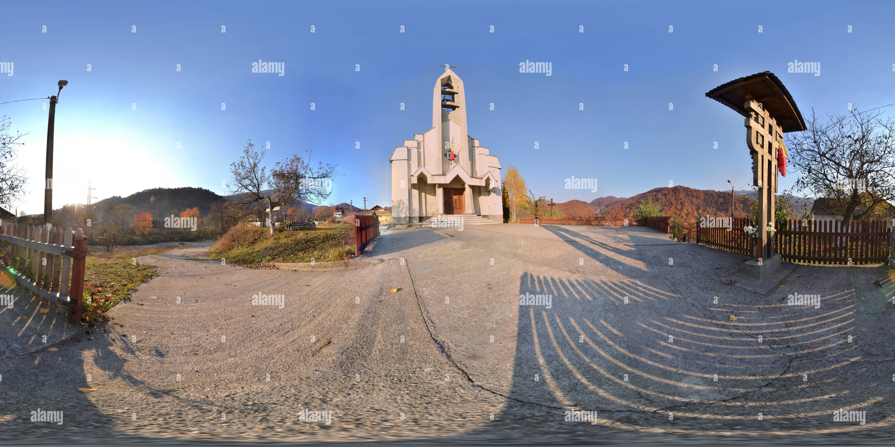 360 Grad Panorama Ansicht von "Schimbarea la Fata" (verklärung) Kirche, Ferneziu, Baia Mare, Rumänien