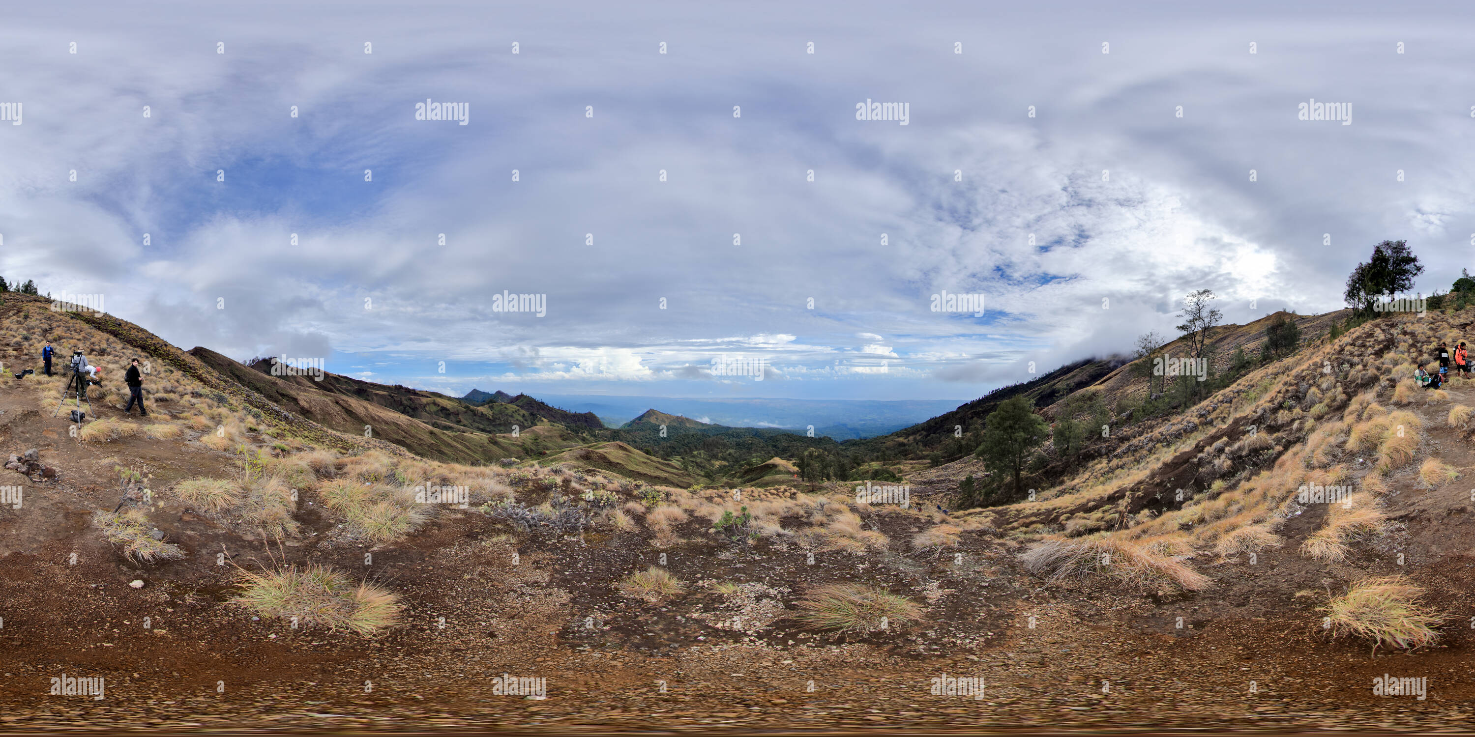360 Grad Panorama Ansicht von Auf dem Weg nach senaru Rim Camp Site