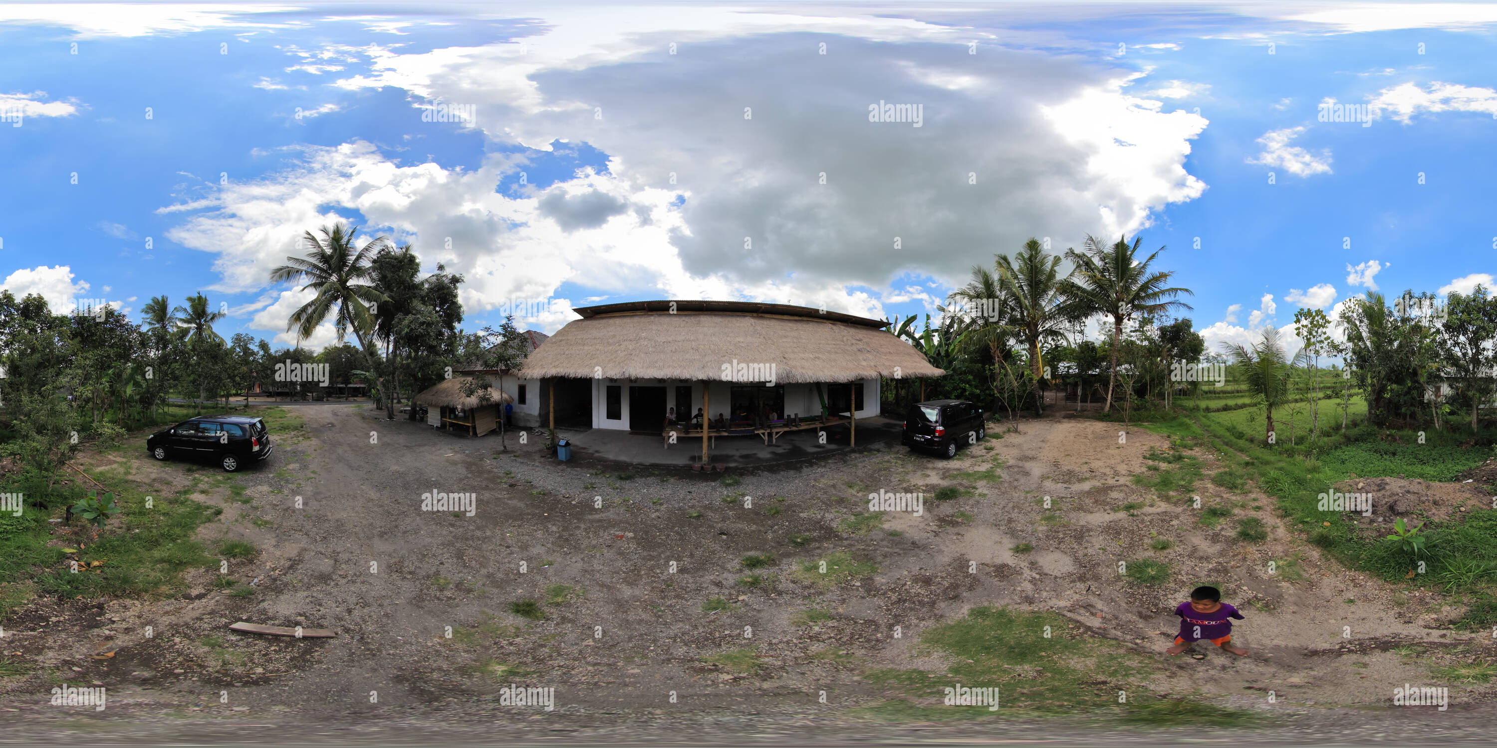 360 Grad Panorama Ansicht von Sukarara Dorf 2.