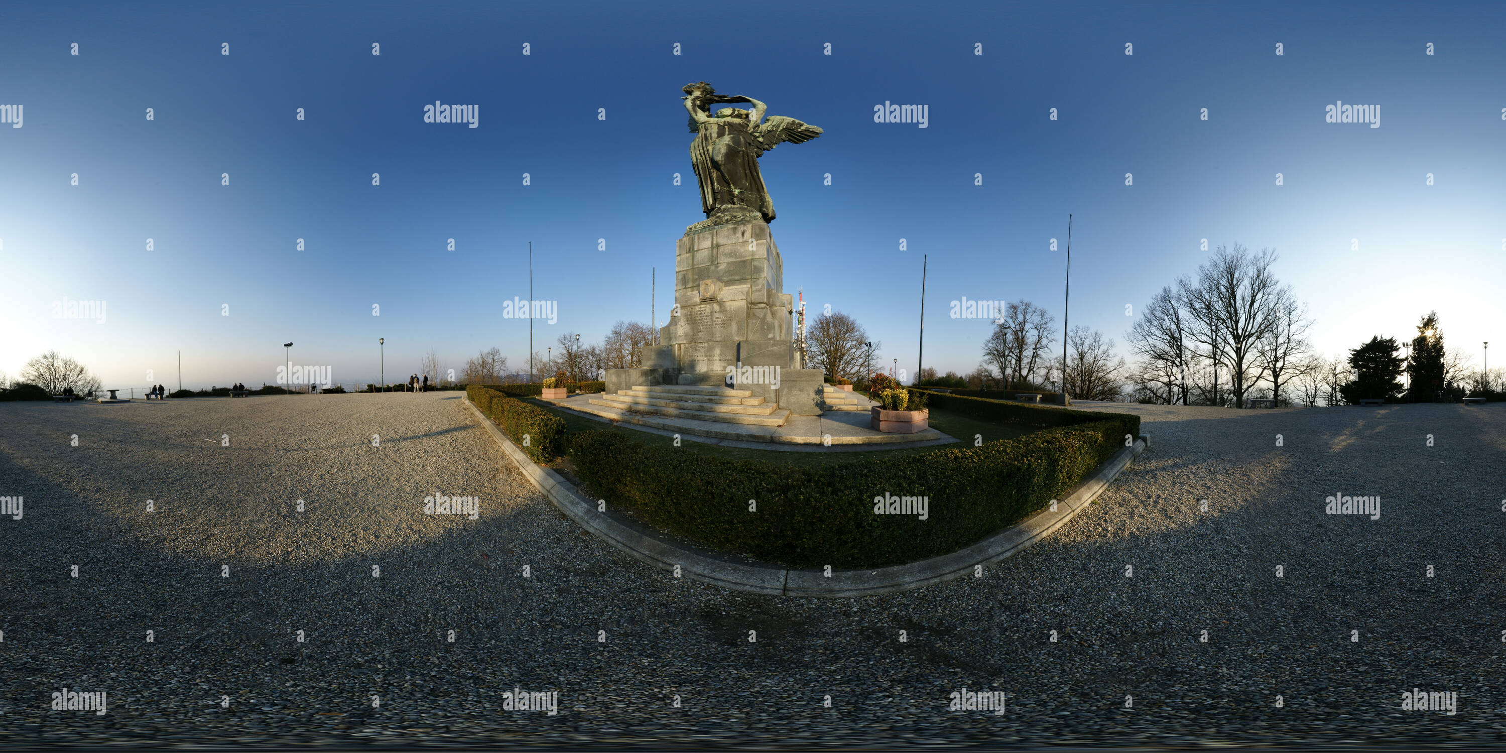 360 Grad Panorama Ansicht von Sieg Statue auf maddalena's Hill, Turin