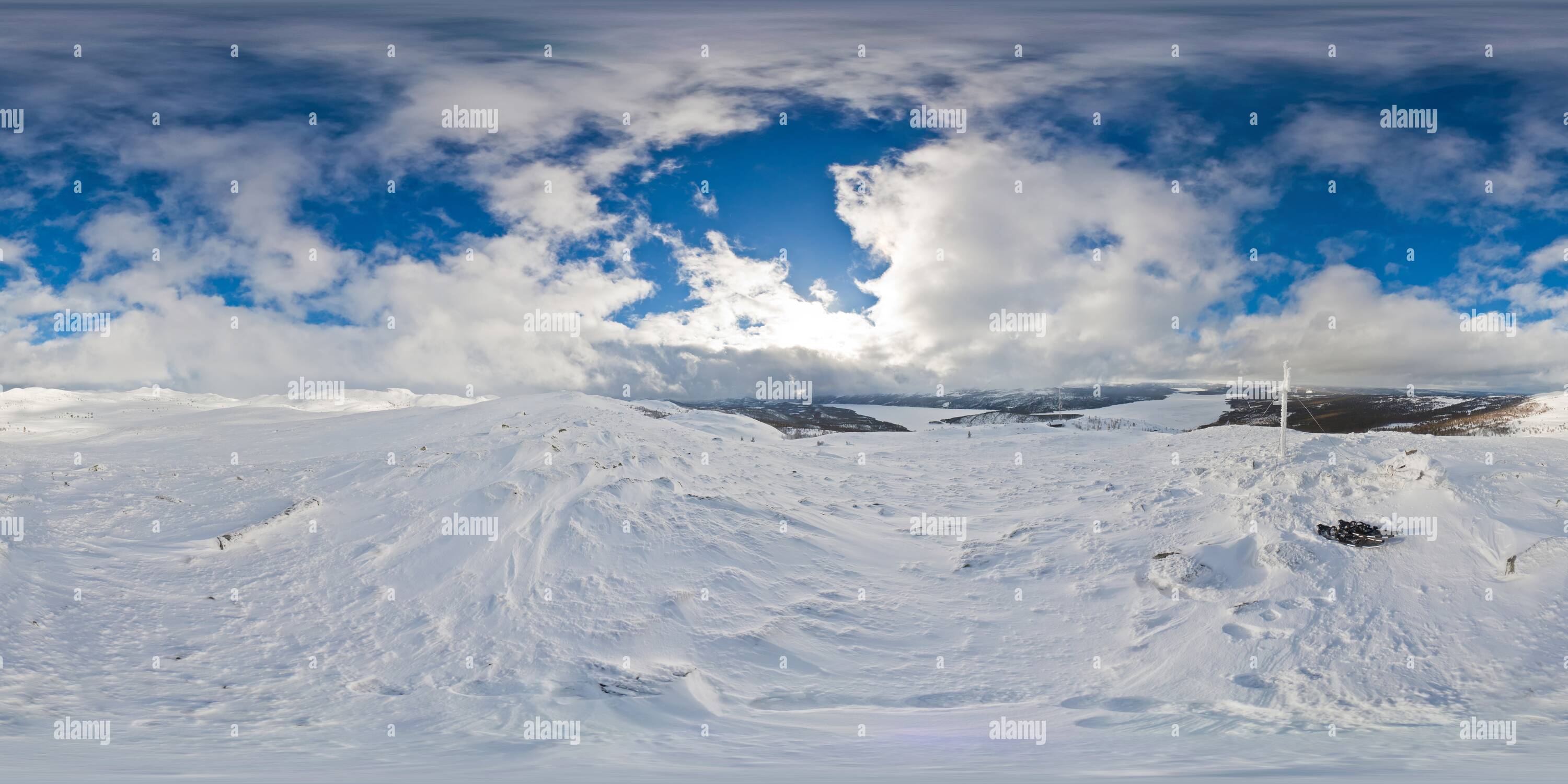 360 Grad Panorama Ansicht von Blick von Sundbullasen, Norwegen