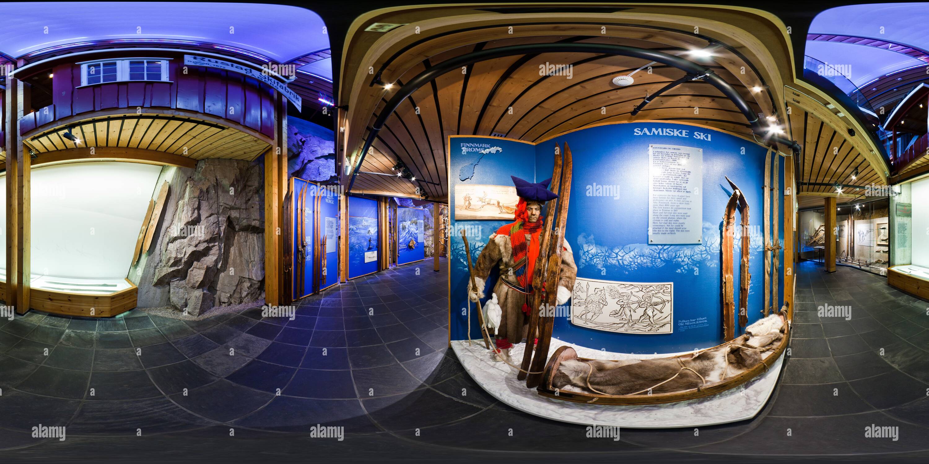 360 Grad Panorama Ansicht von Sami & Ski, Ski Museum, Holmenkollen, Oslo