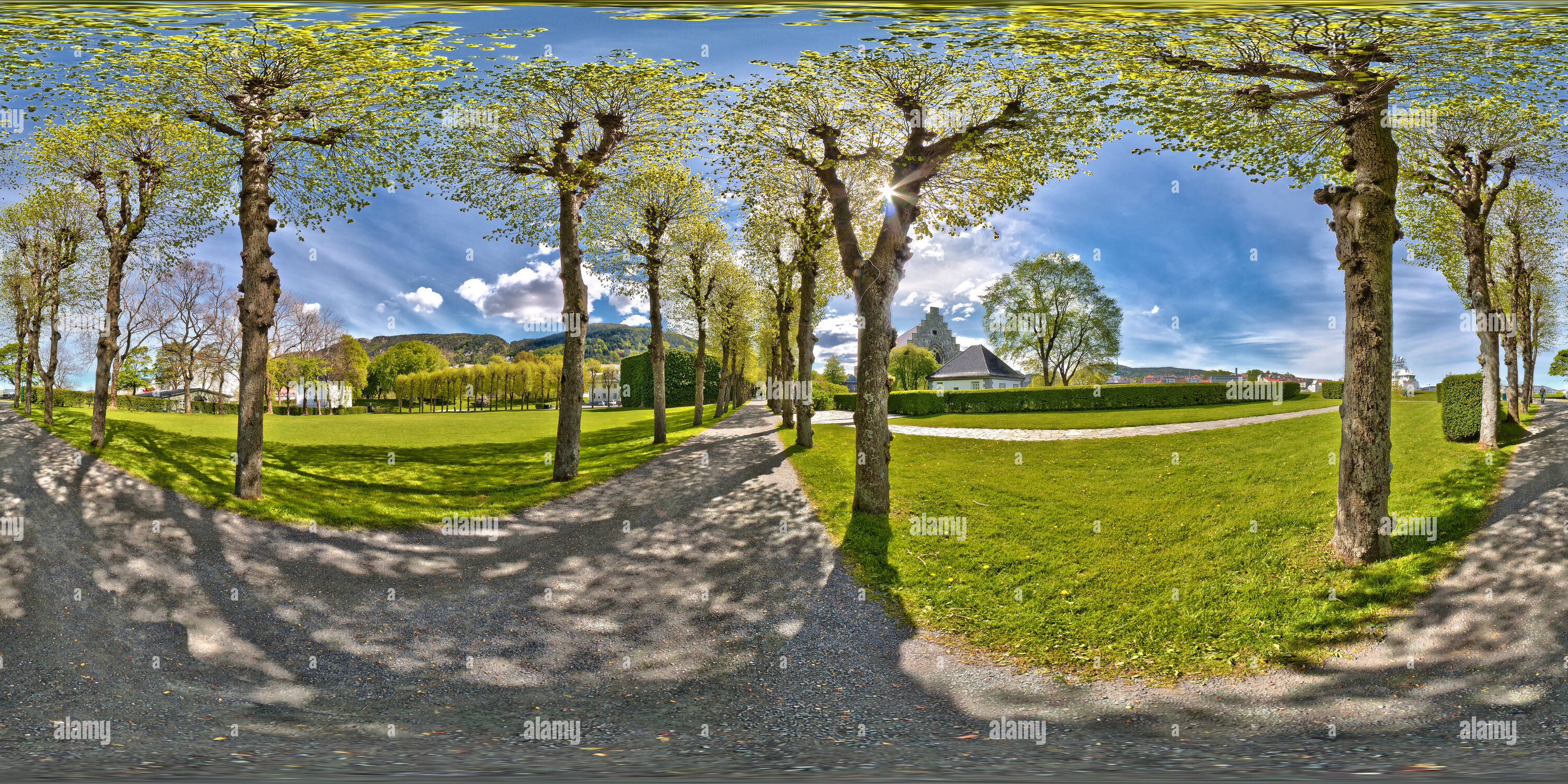 360 Grad Panorama Ansicht von Festung Bergenhus, Bergen