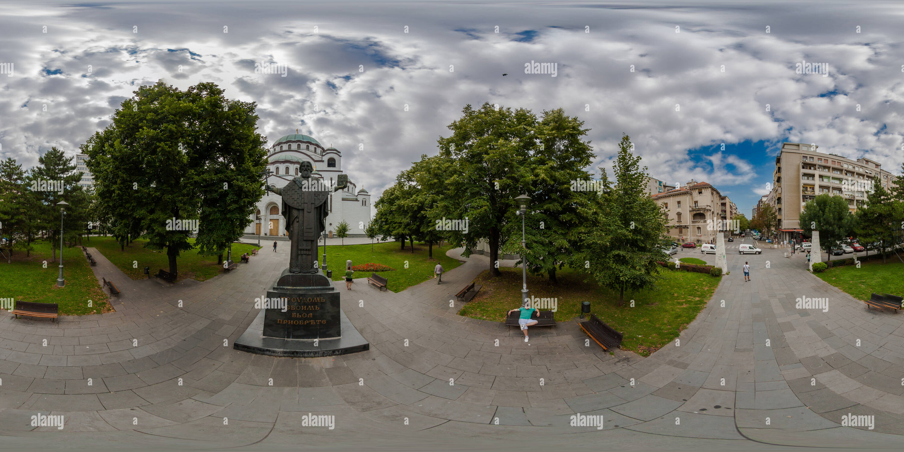 360 Grad Panorama Ansicht von Denkmal des Heiligen Sava