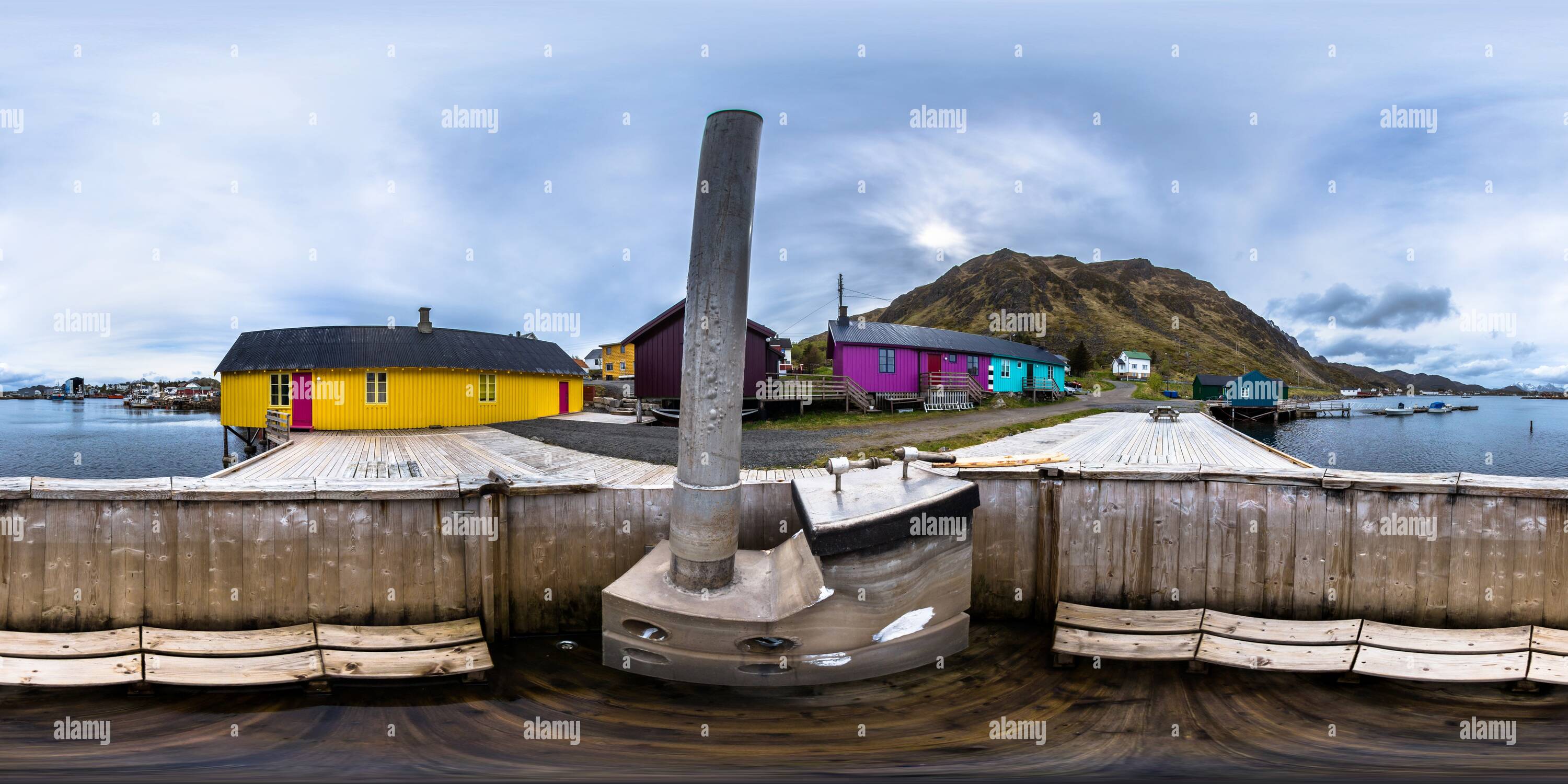 360 Grad Panorama Ansicht von Die Arktis Badewanne, Ballstad, Norwegen