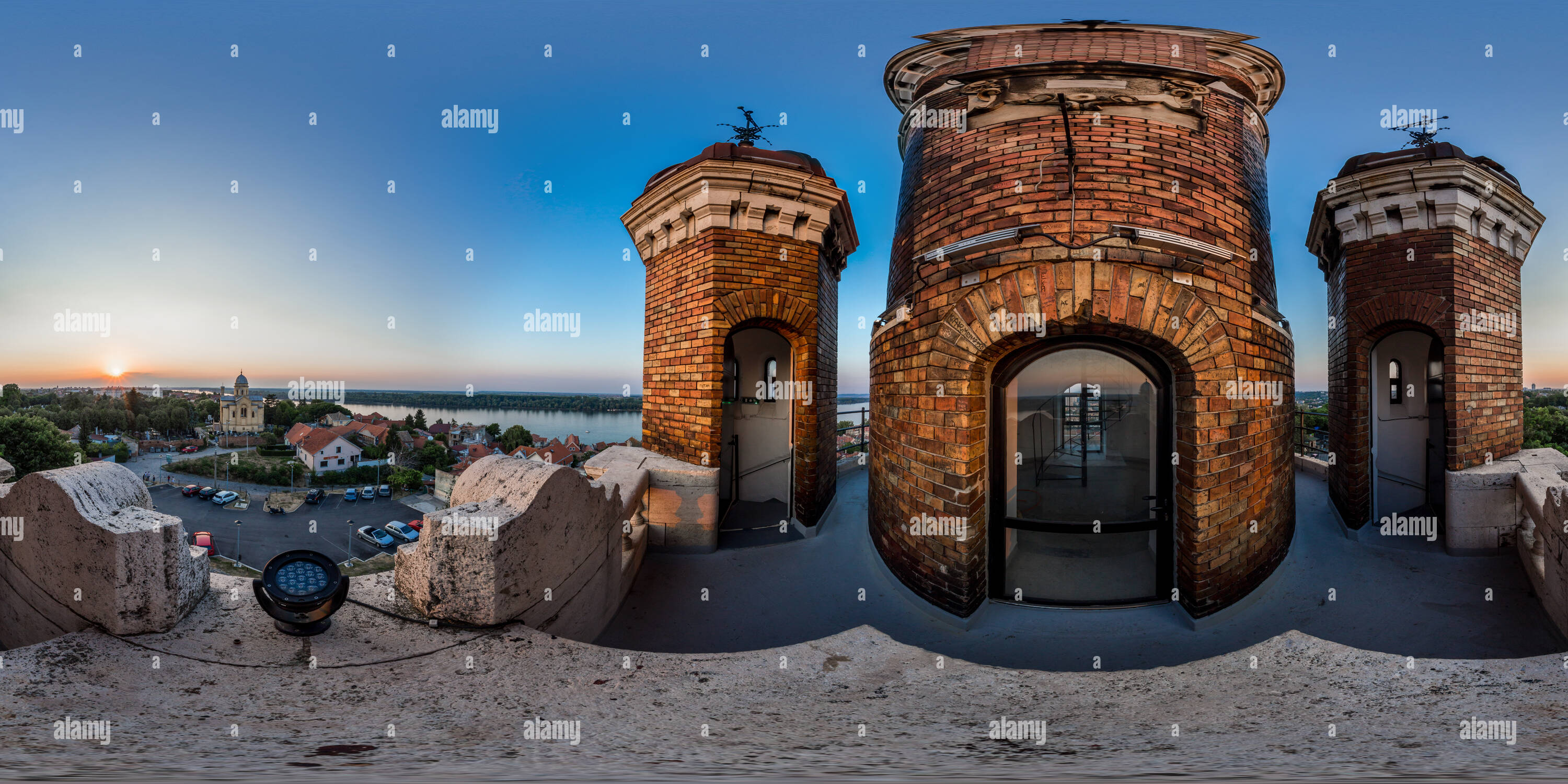 360 Grad Panorama Ansicht von Blick von der Millennium Tower, Zemun, Serbien