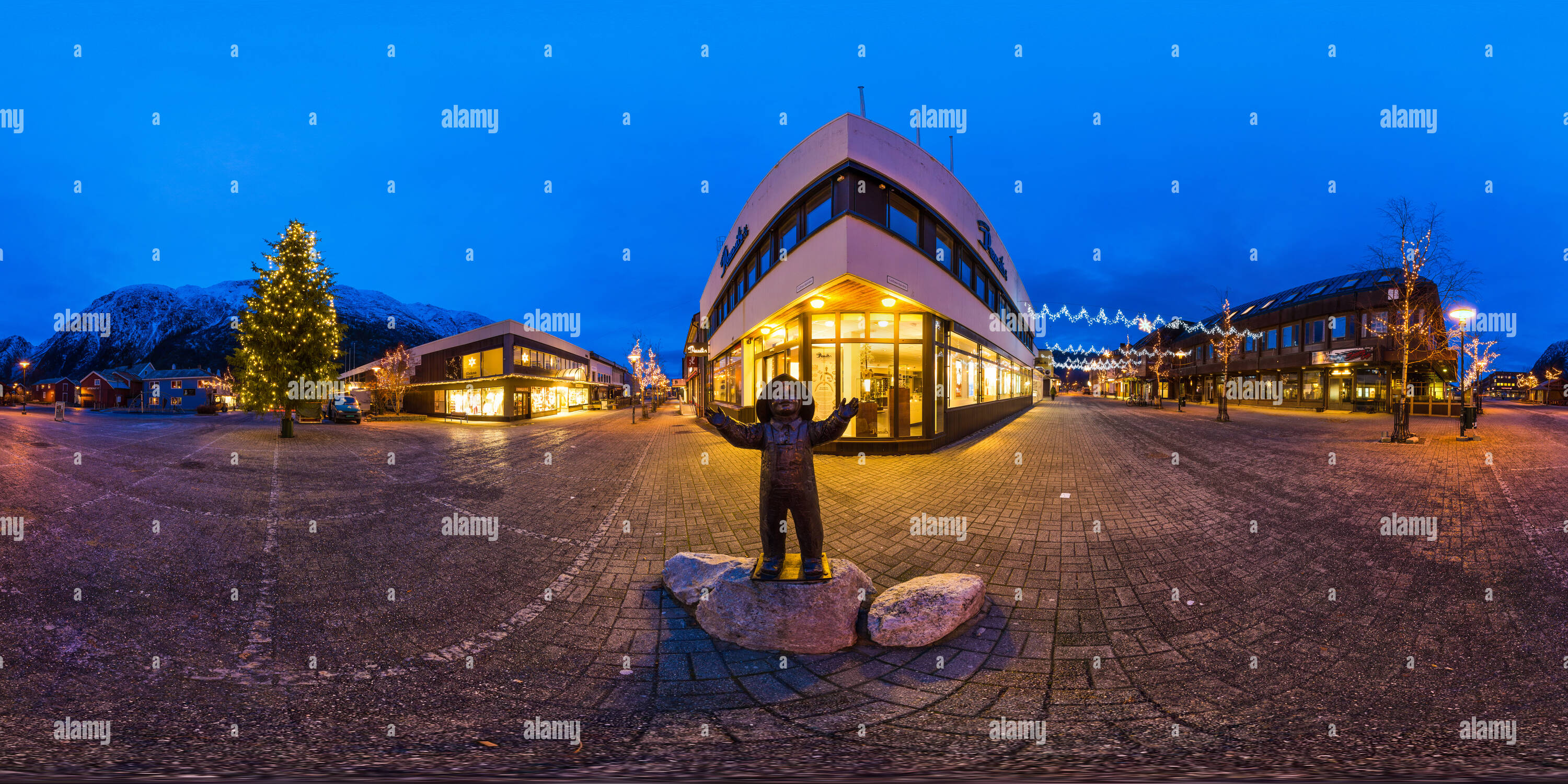 360 Grad Panorama Ansicht von In Hamar, Norwegen Willkommen