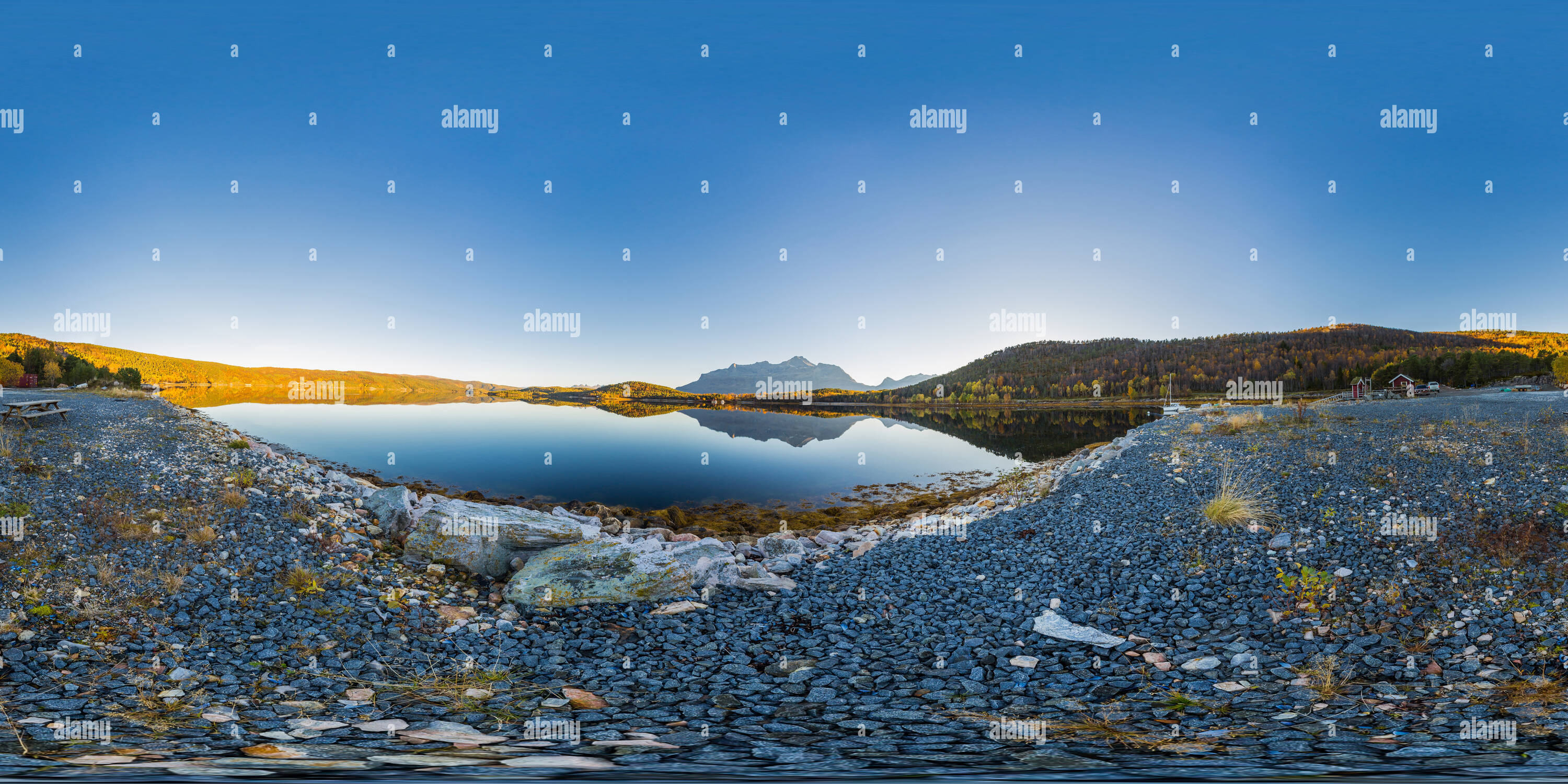 360 Grad Panorama Ansicht von Finnoya, Norwegen