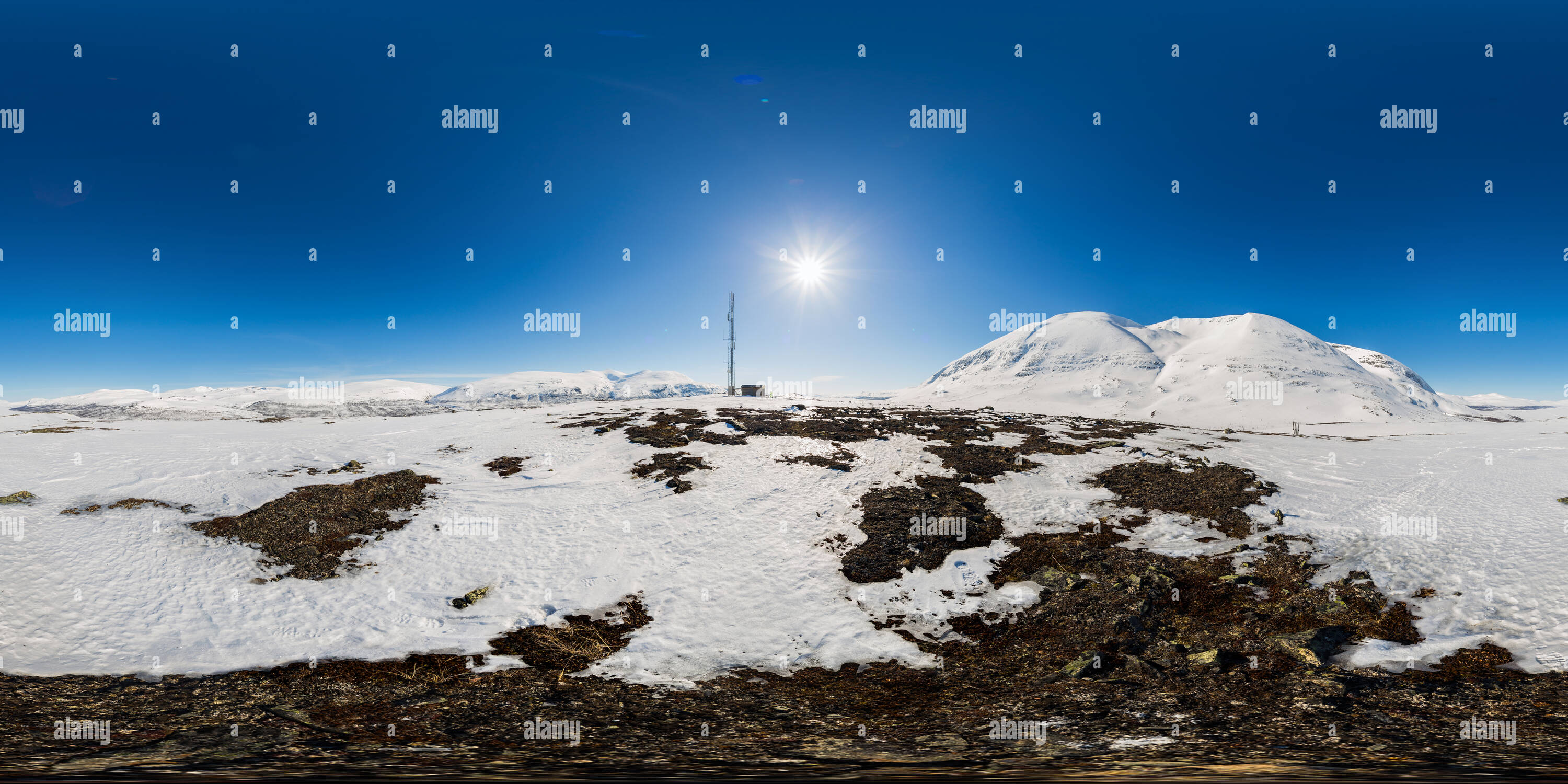 360 Grad Panorama Ansicht von Blick von Gironas, Norwegen