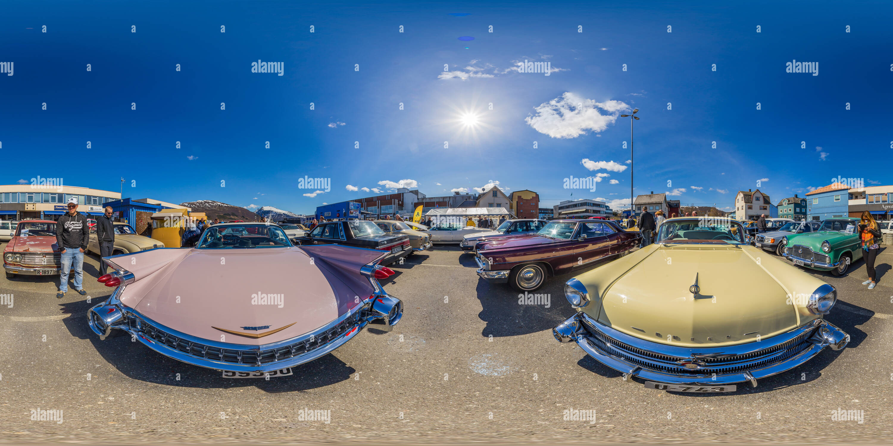 360 Grad Panorama Ansicht von Vesterålen Motorhistoriske Klubb, Sortland, Norwegen