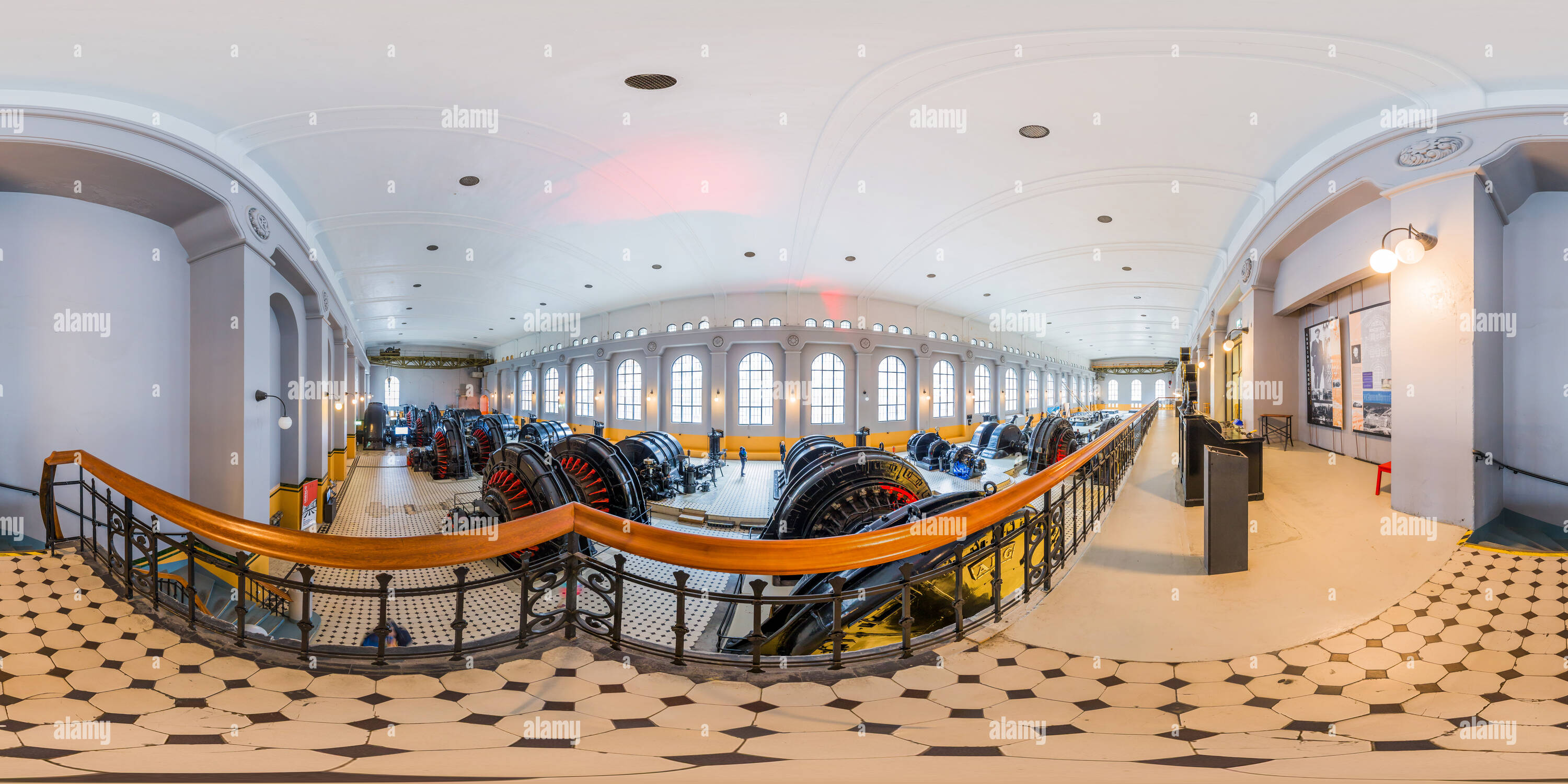 360 Grad Panorama Ansicht von Die norwegische Industriearbeiter Museum, Rjukan, Norwegen