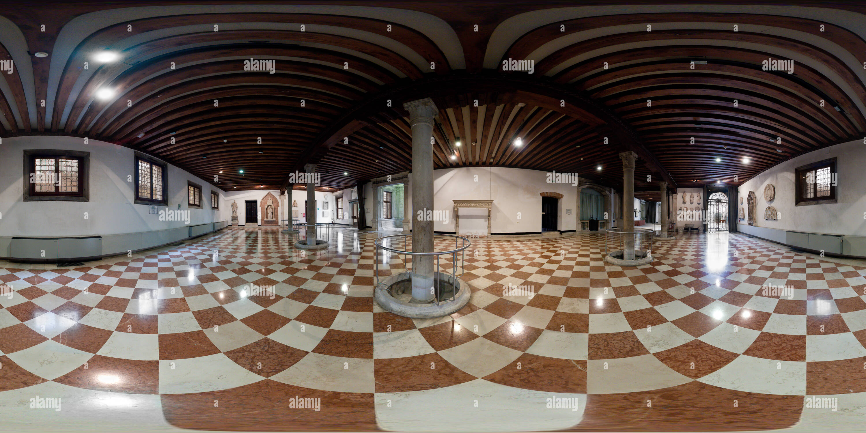 360 Grad Panorama Ansicht von Scuola Grande di San Giovanni Evangelista - Sala delle Colonne