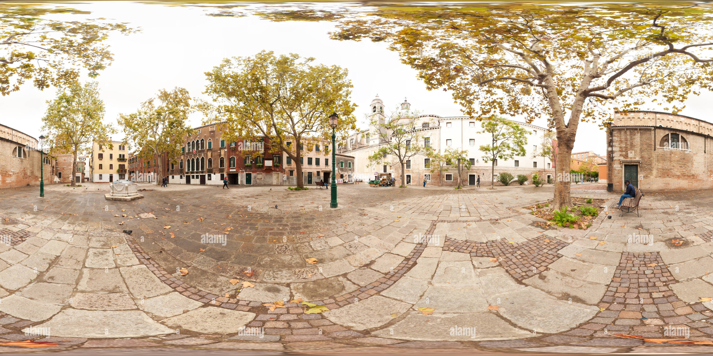 360 Grad Panorama Ansicht von Venezia, Campo S. Agnese