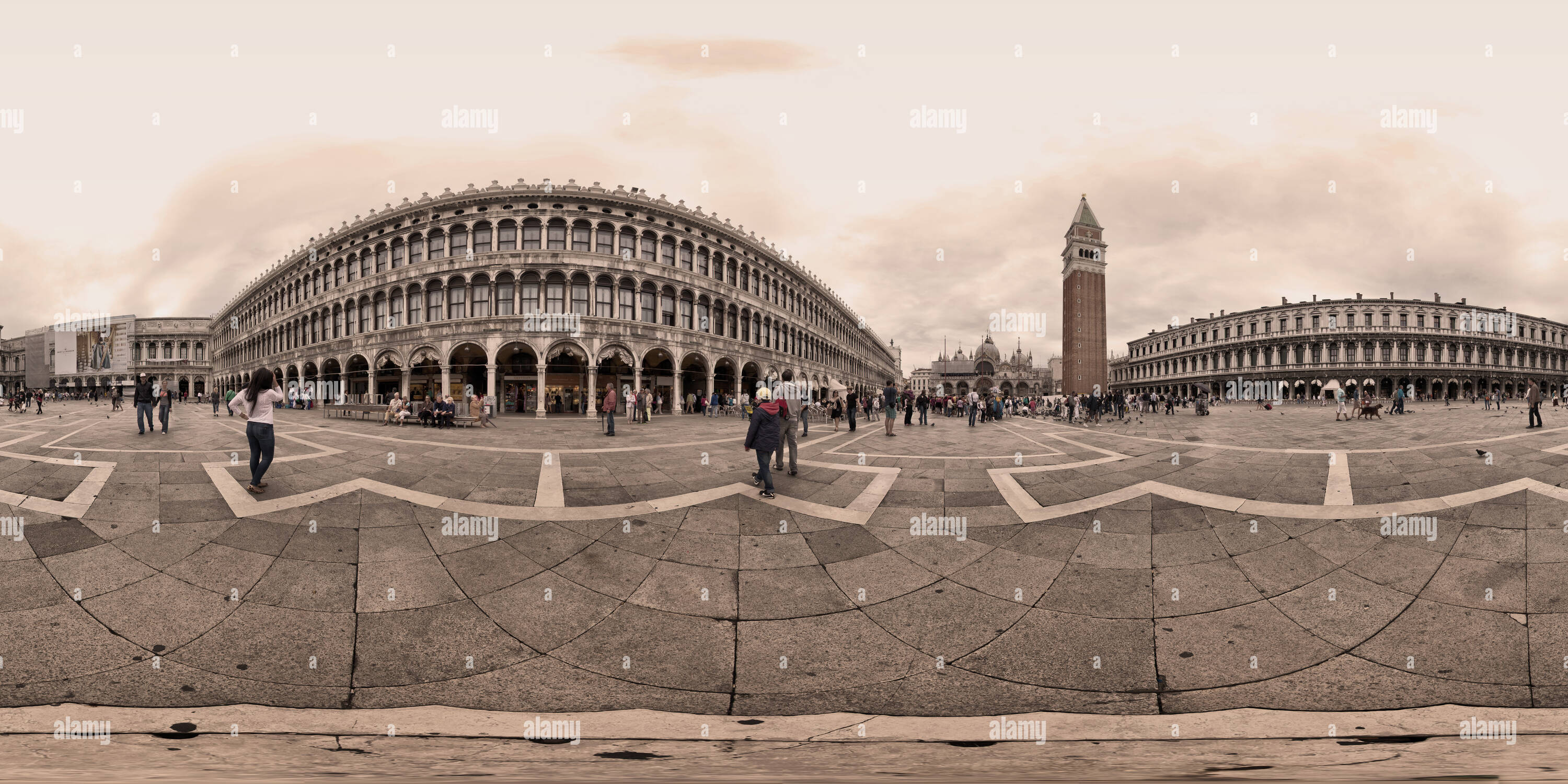 360 Grad Panorama Ansicht von Venezia und der Piazza San Marco