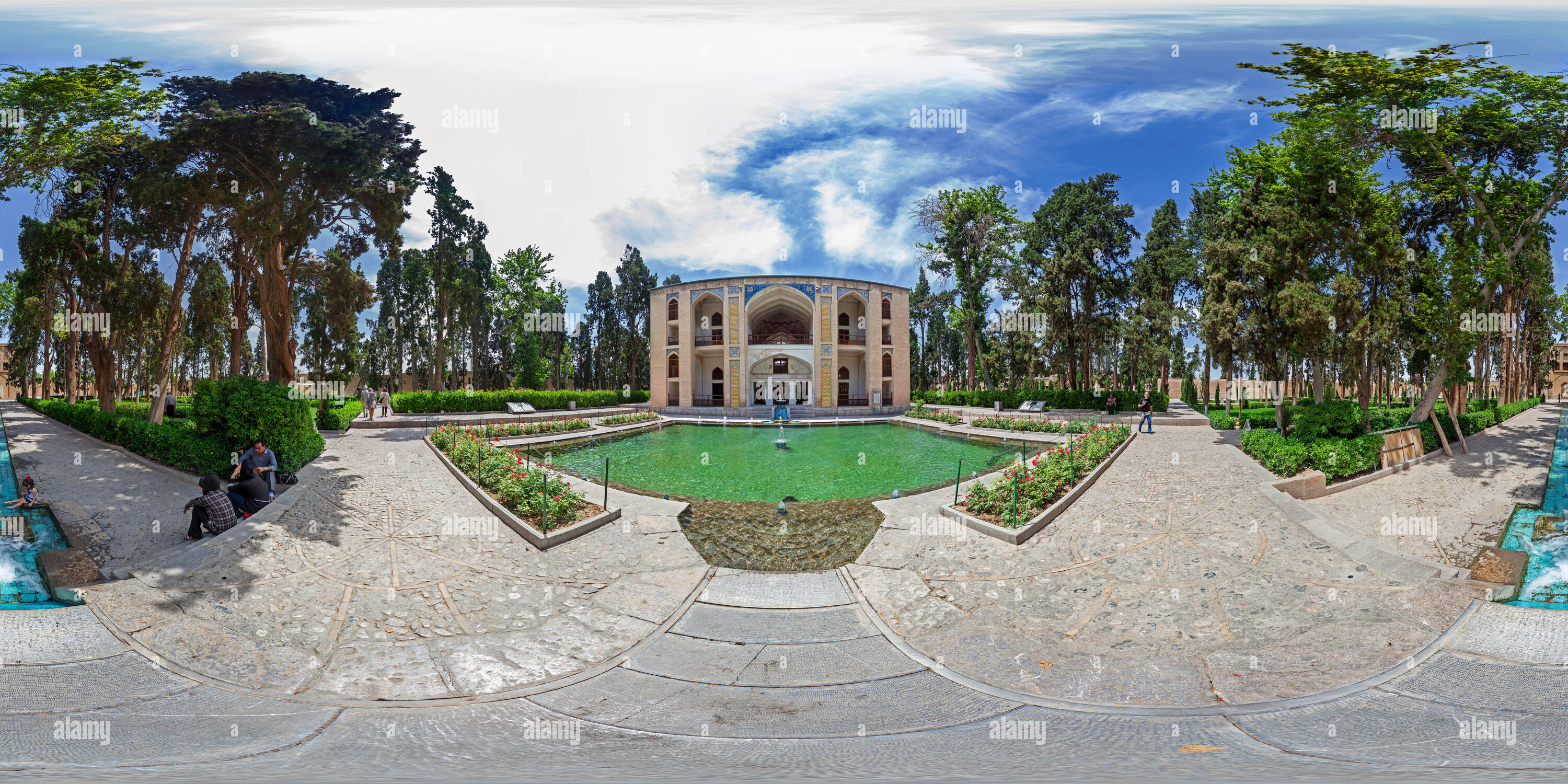 360 °-Ansicht auf Pool Haus Kushak in Bagh-e-Fin Garten - Kashan - Alamy