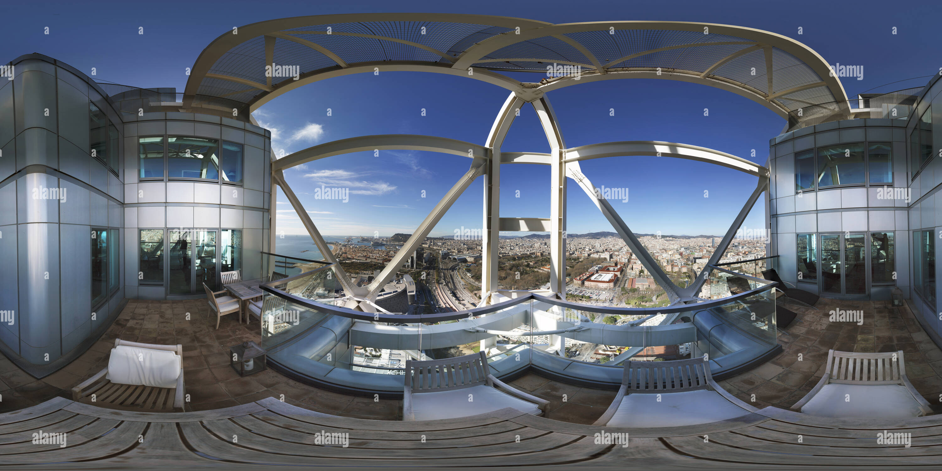 360 Grad Panorama Ansicht von Das Hotel Arts Barcelona ab