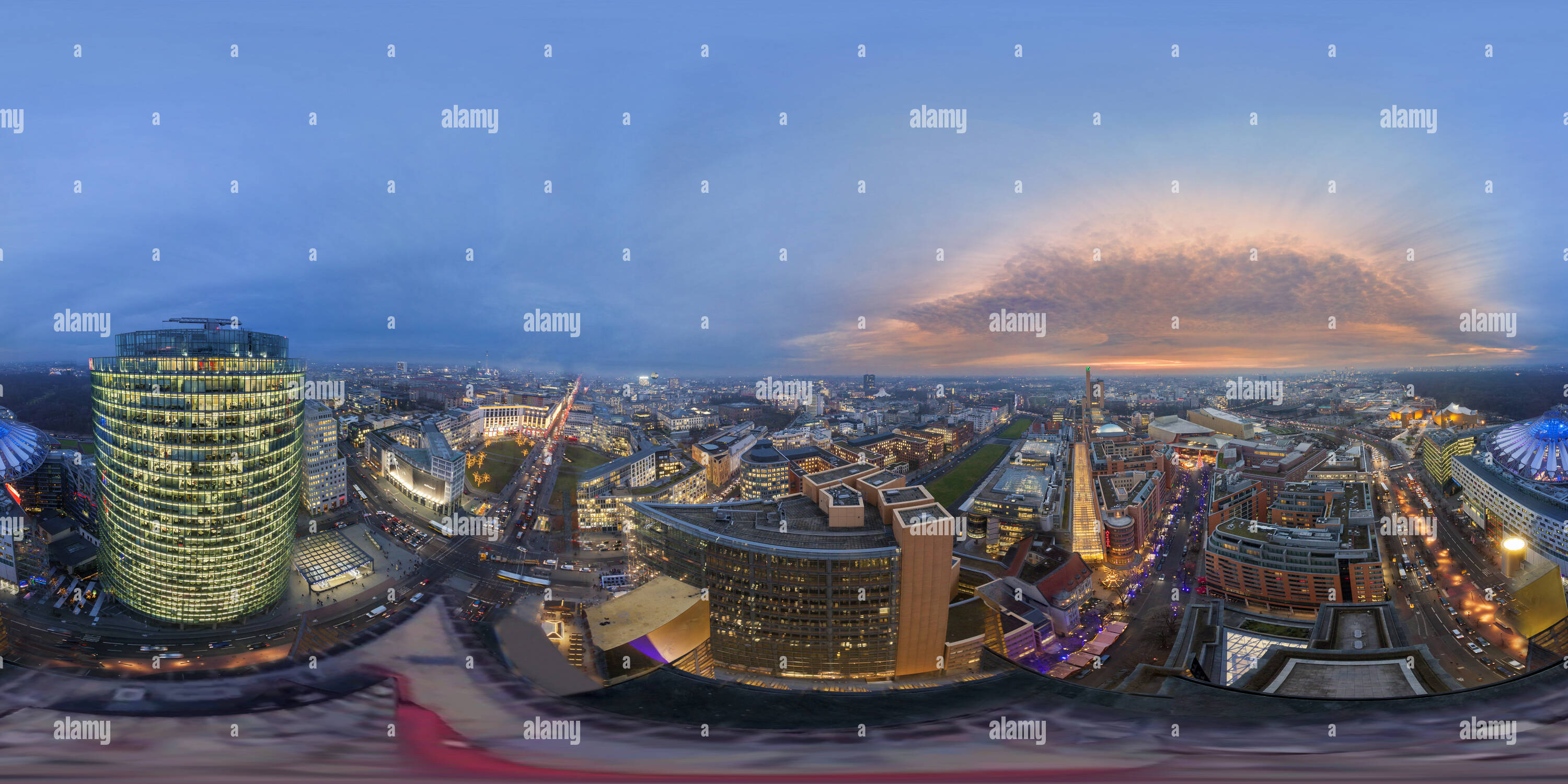 360 Grad Panorama Ansicht von Berlin von kollhoff Tower. Berlin