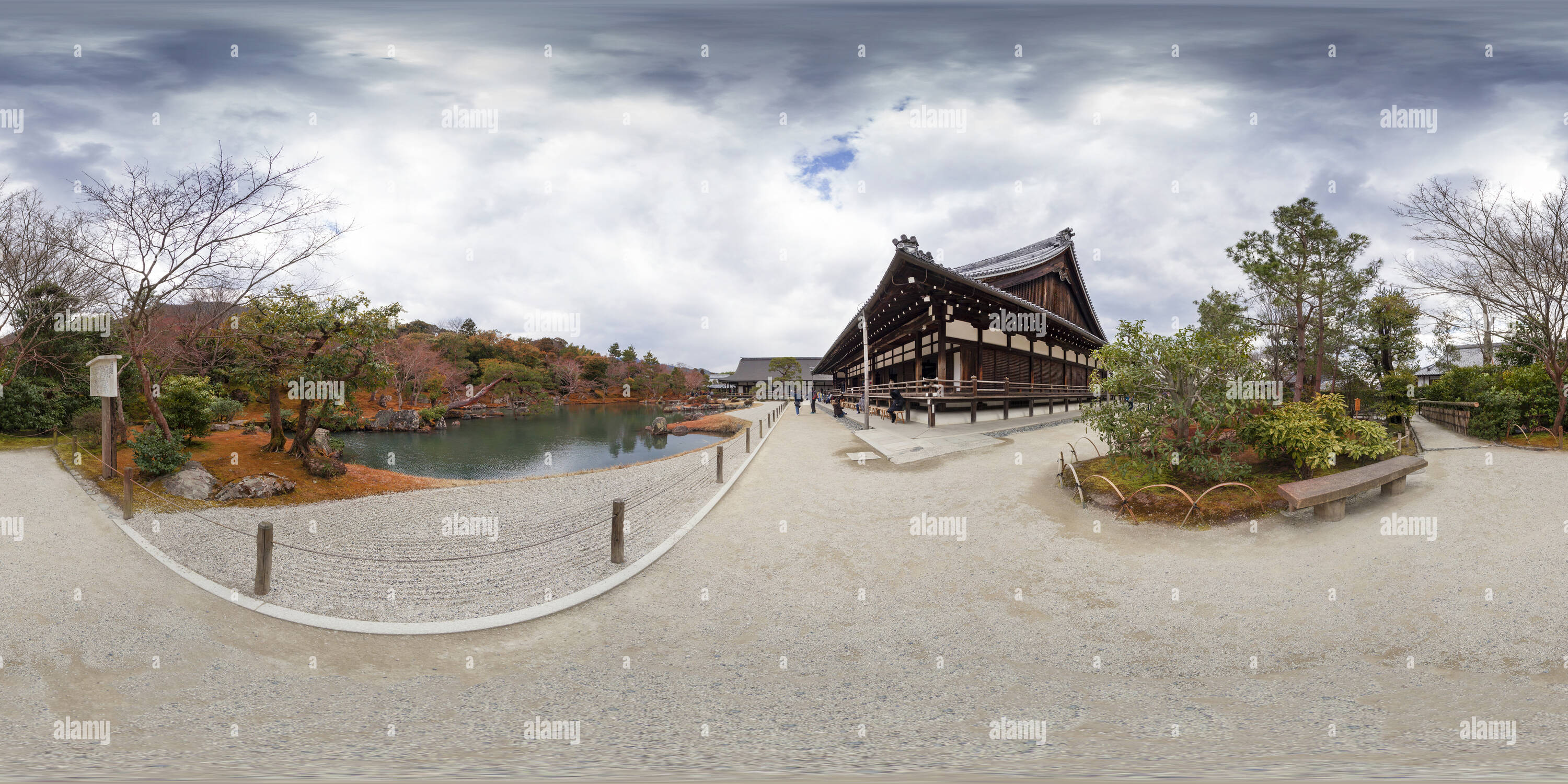 360 Grad Panorama Ansicht von Tenryu-ji Temple. Arashiyama. Kyoto. Japan