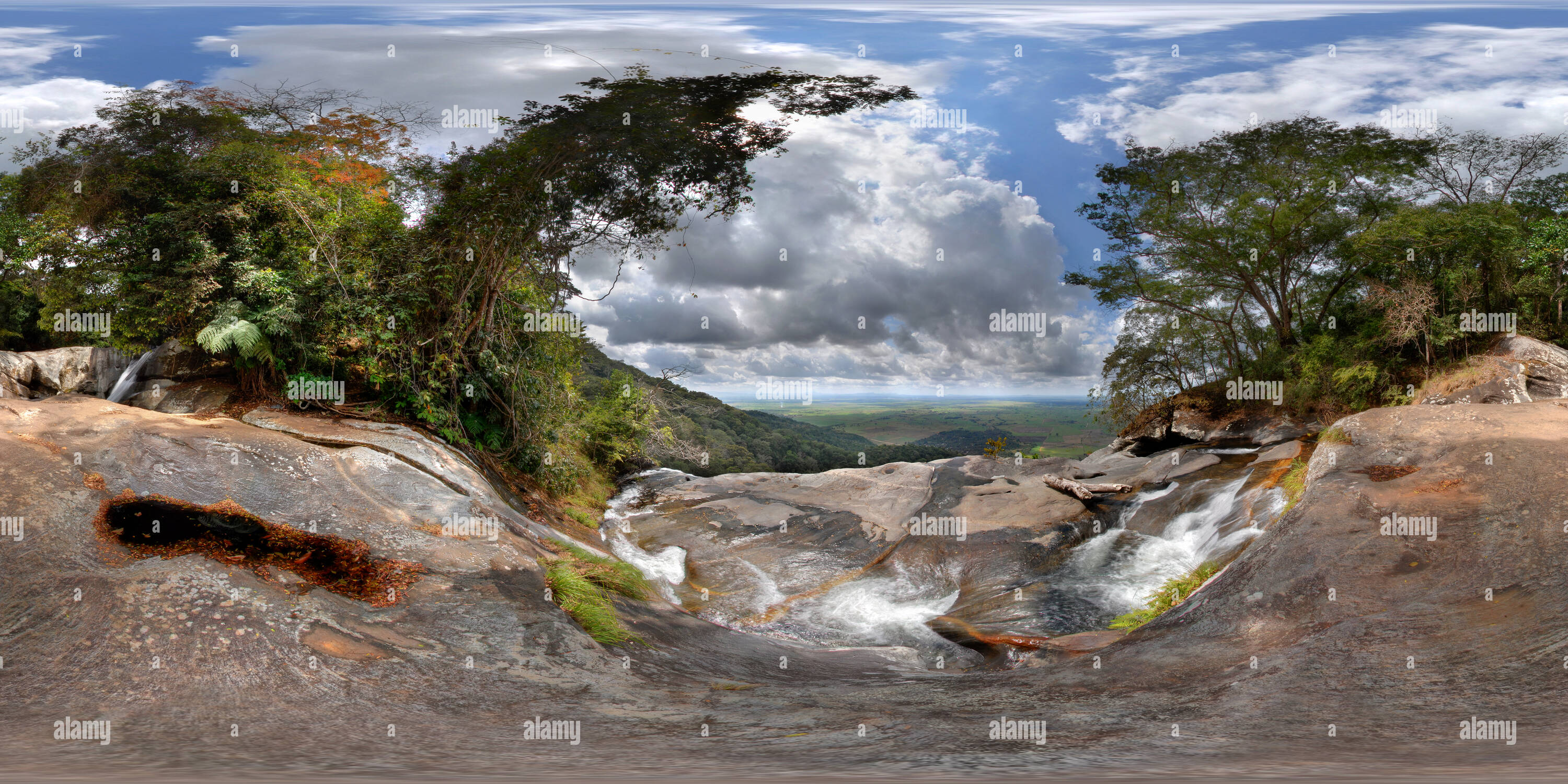 360 Grad Panorama Ansicht von Oben Sanje Wasserfall, Udzungwa Mountains