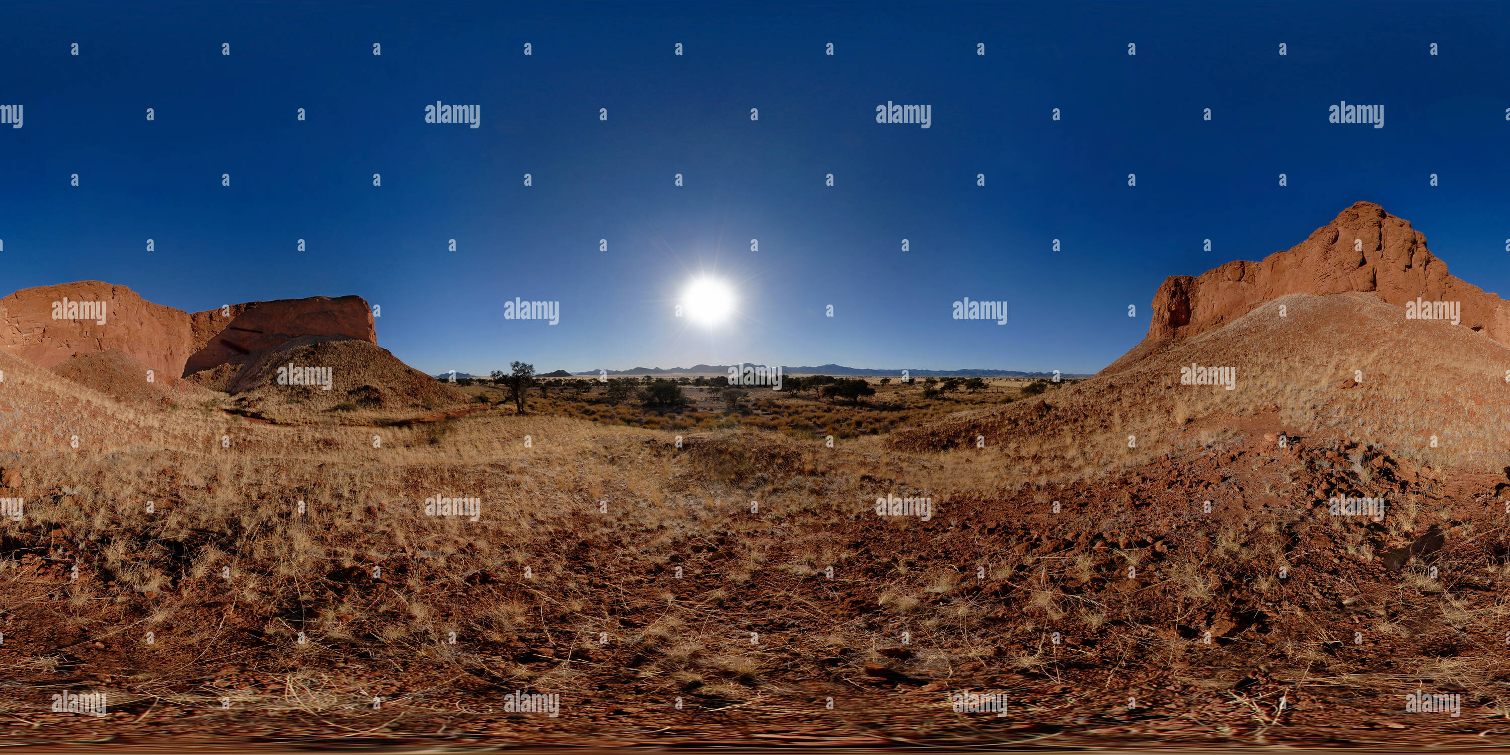 360 Grad Panorama Ansicht von Versteinerte Dünen, Gondwana Namib Park, Namibia