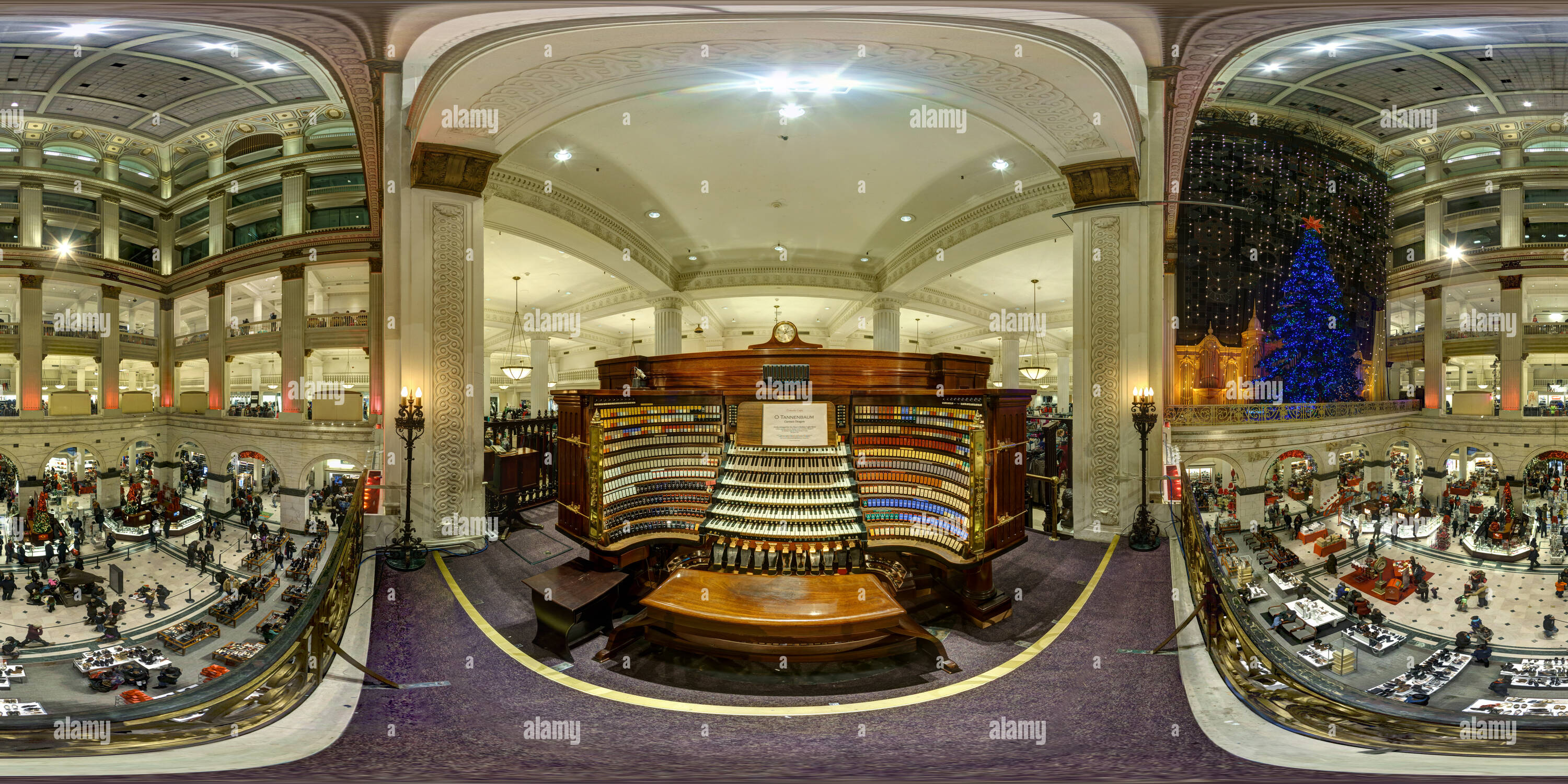 360 Grad Panorama Ansicht von Wanamaker Organ Console