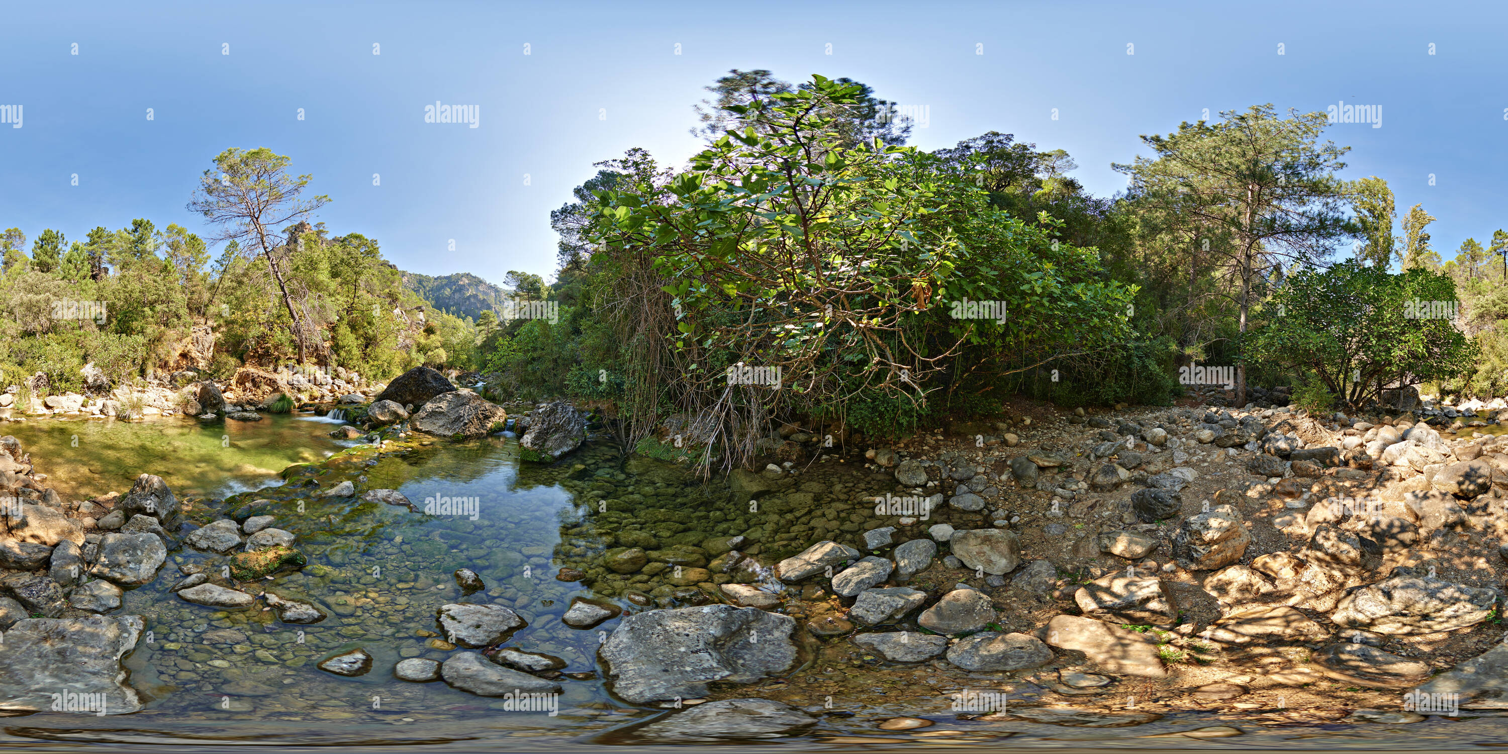 360 Grad Panorama Ansicht von Pano Aussicht in der Nähe von Cerrada de Elias, Cazorla