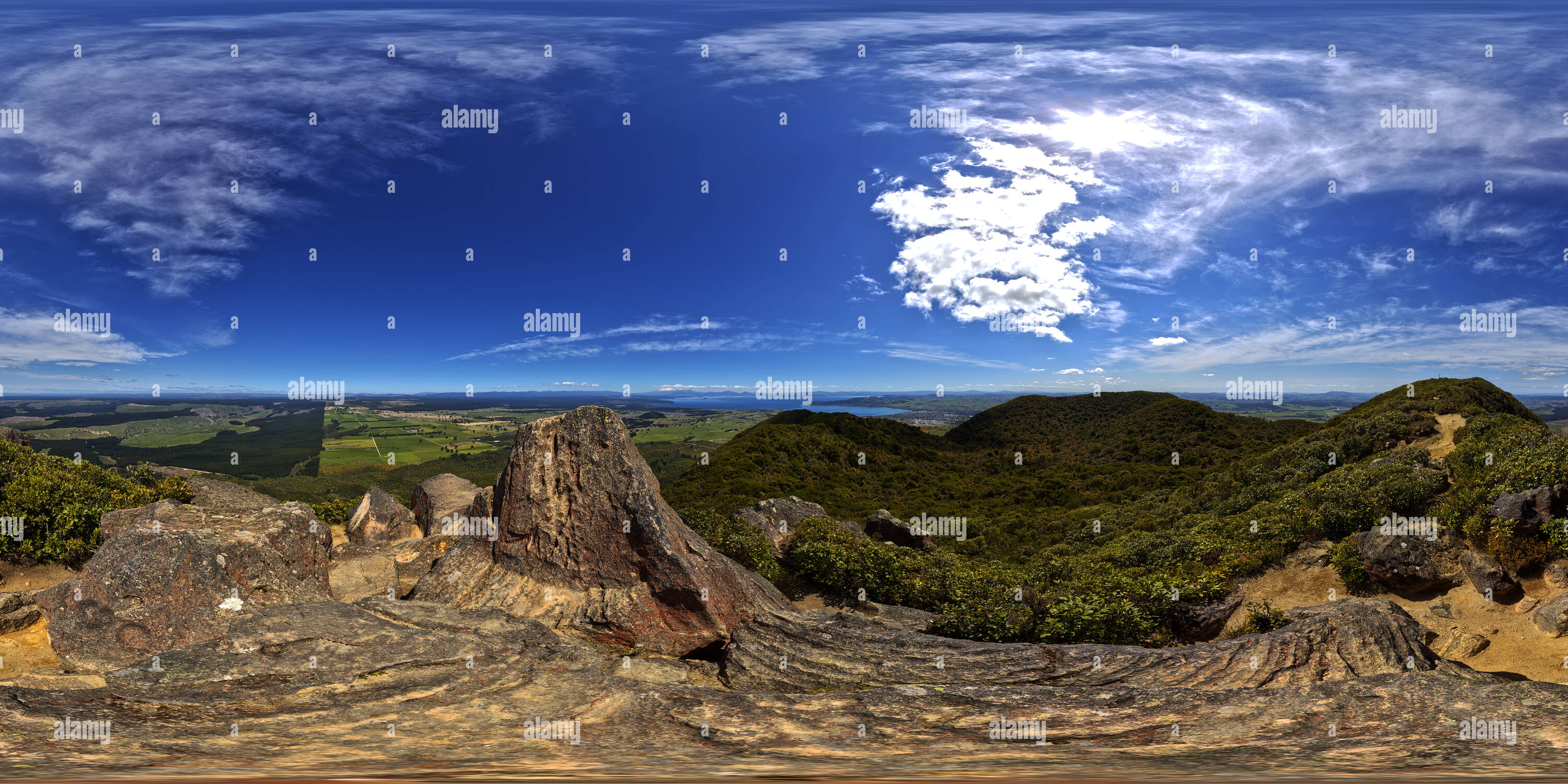 360 Grad Panorama Ansicht von Mount Tauhara Gipfel