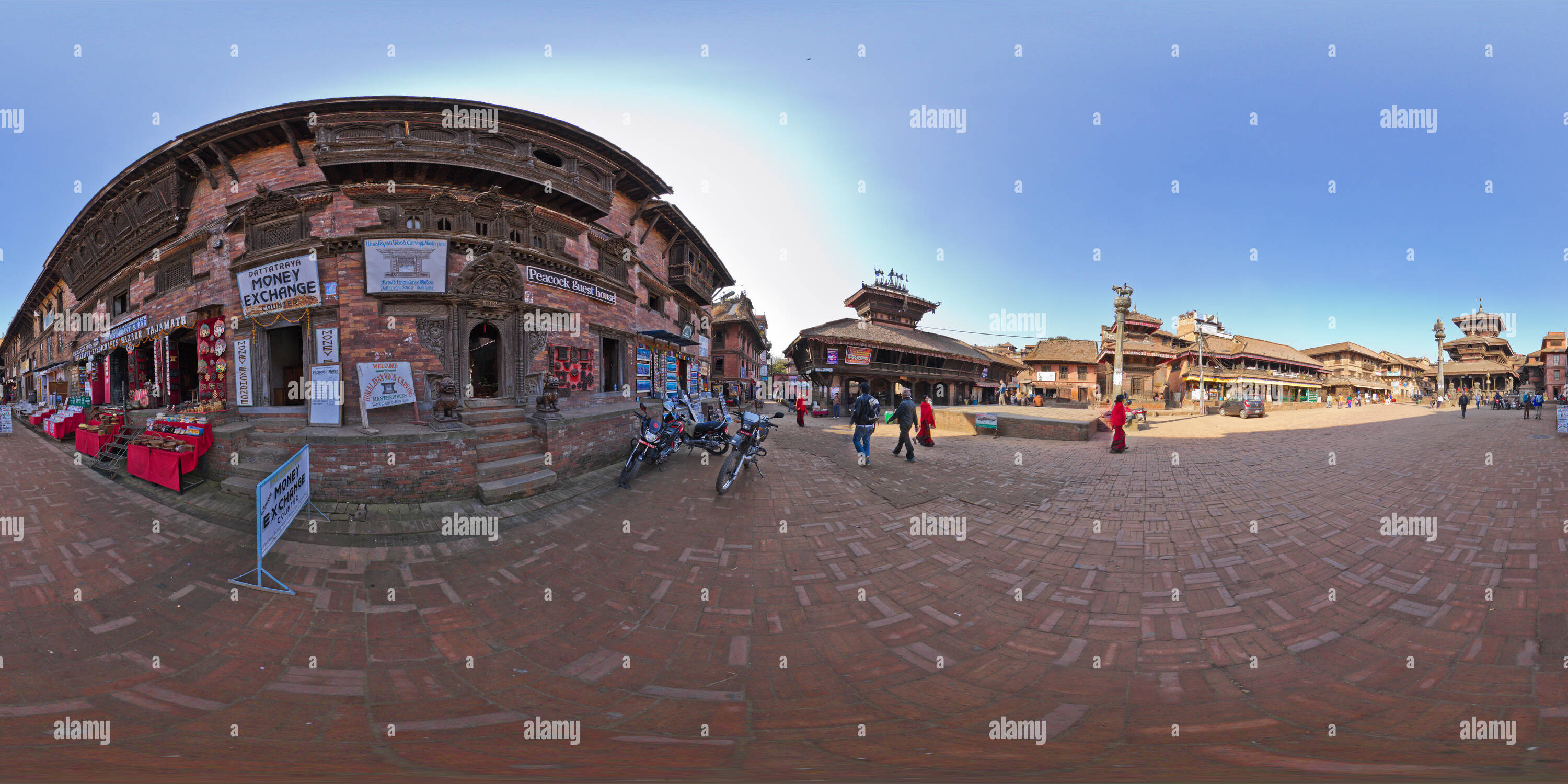 360 Grad Panorama Ansicht von Baktapur Bhimsen Tempel