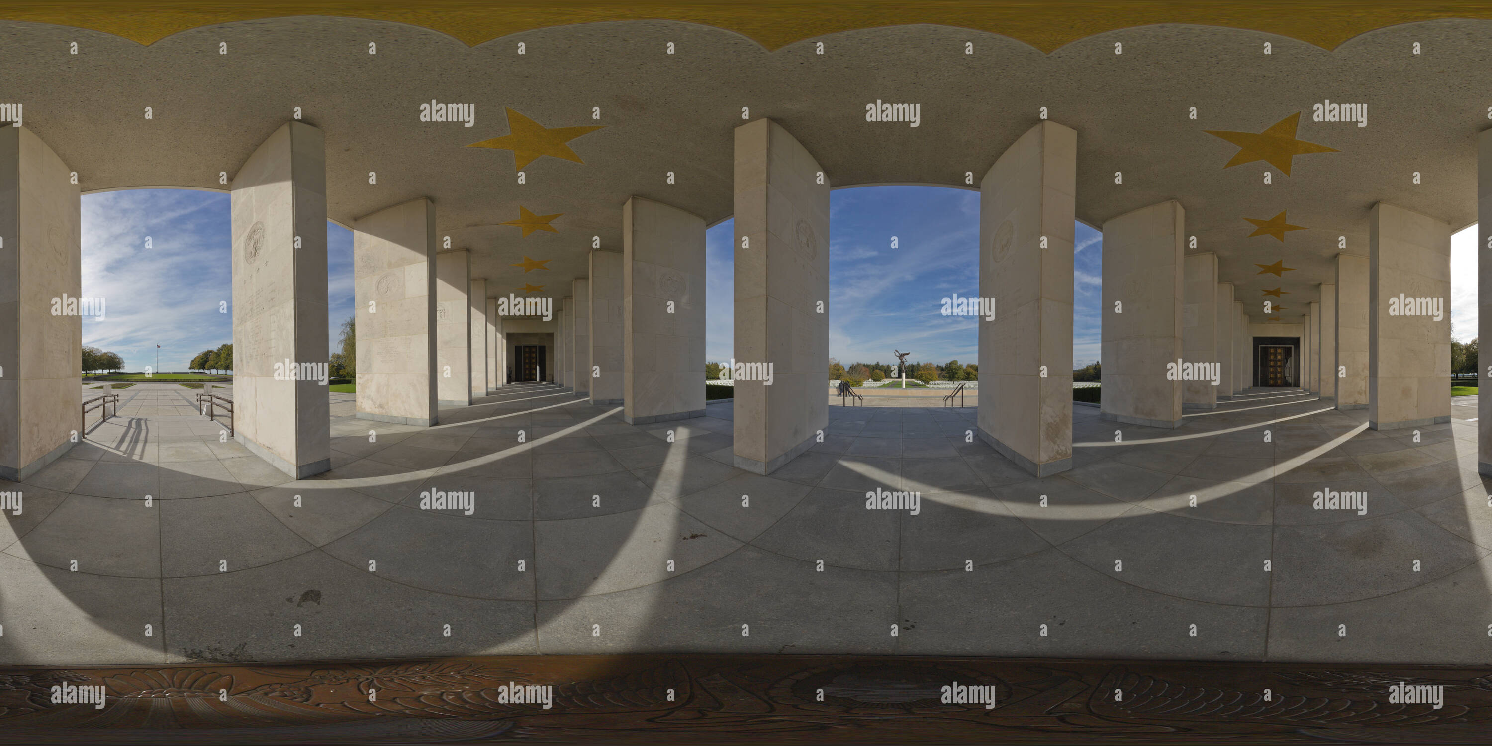 360 Grad Panorama Ansicht von Henri Chapelle amerikanischen Friedhof Denkmal 02.