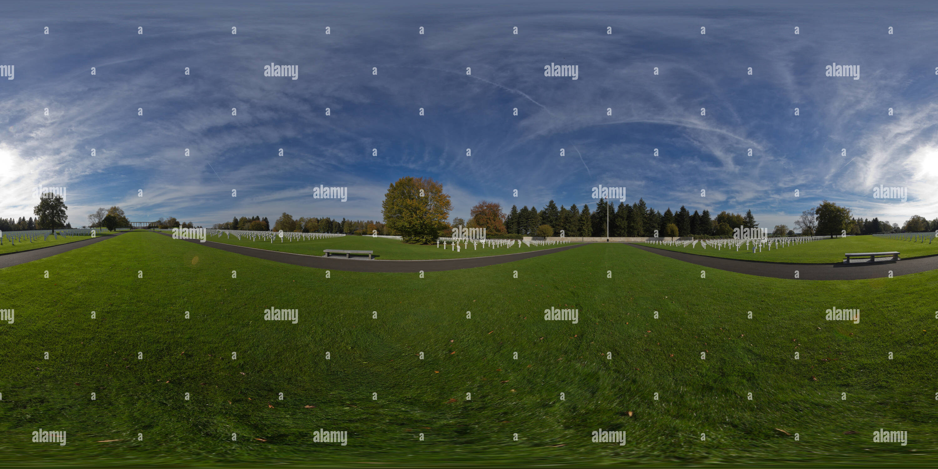 360 Grad Panorama Ansicht von Henri Chapelle amerikanischen Friedhof Denkmal 06.