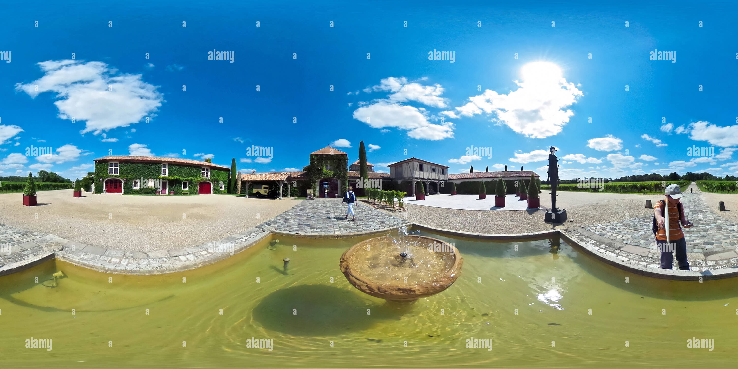 360 Grad Panorama Ansicht von Château Smith Haut Lafitte, Martillac, Frankreich