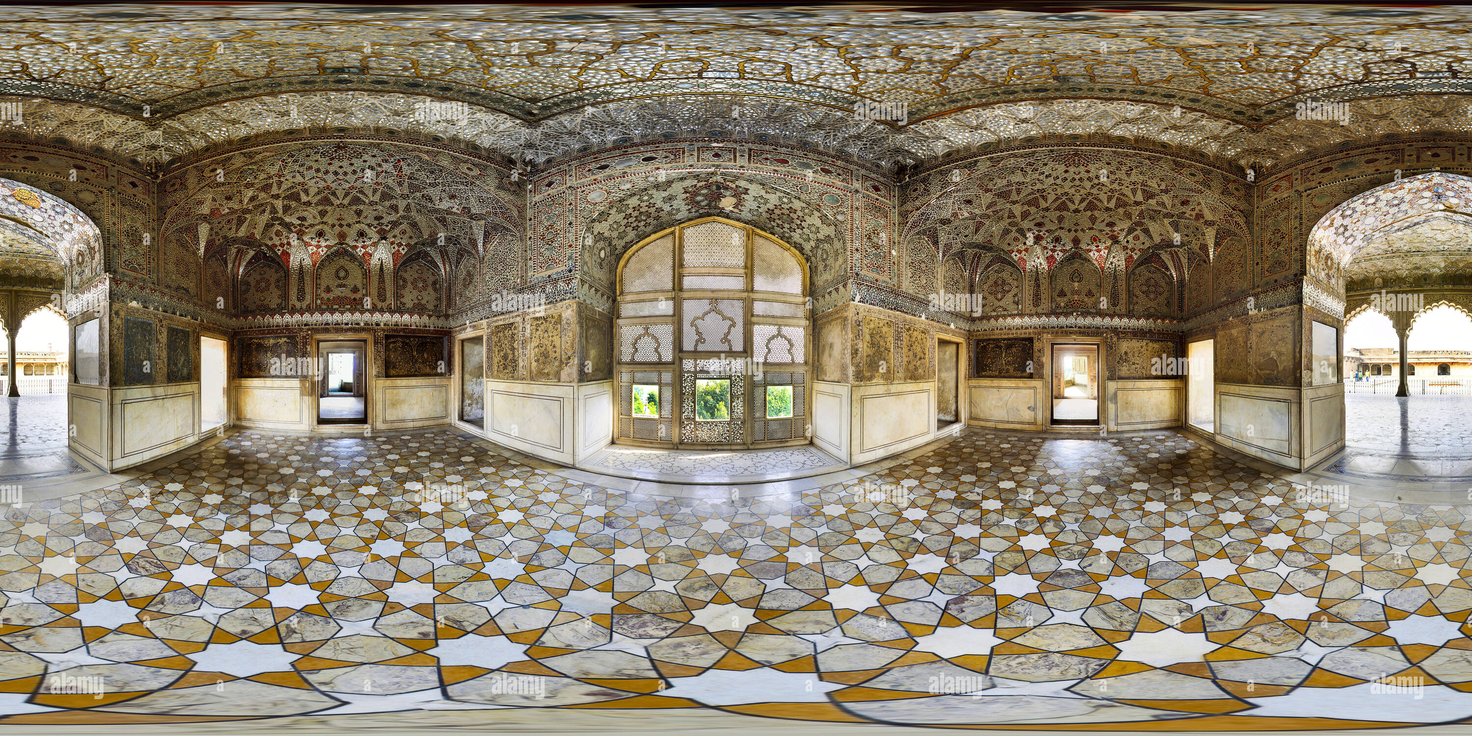 360 Grad Panorama Ansicht von Sheesh Mahal (Palast der Spiegel) in Lahore Fort, Lahore, Pakistan