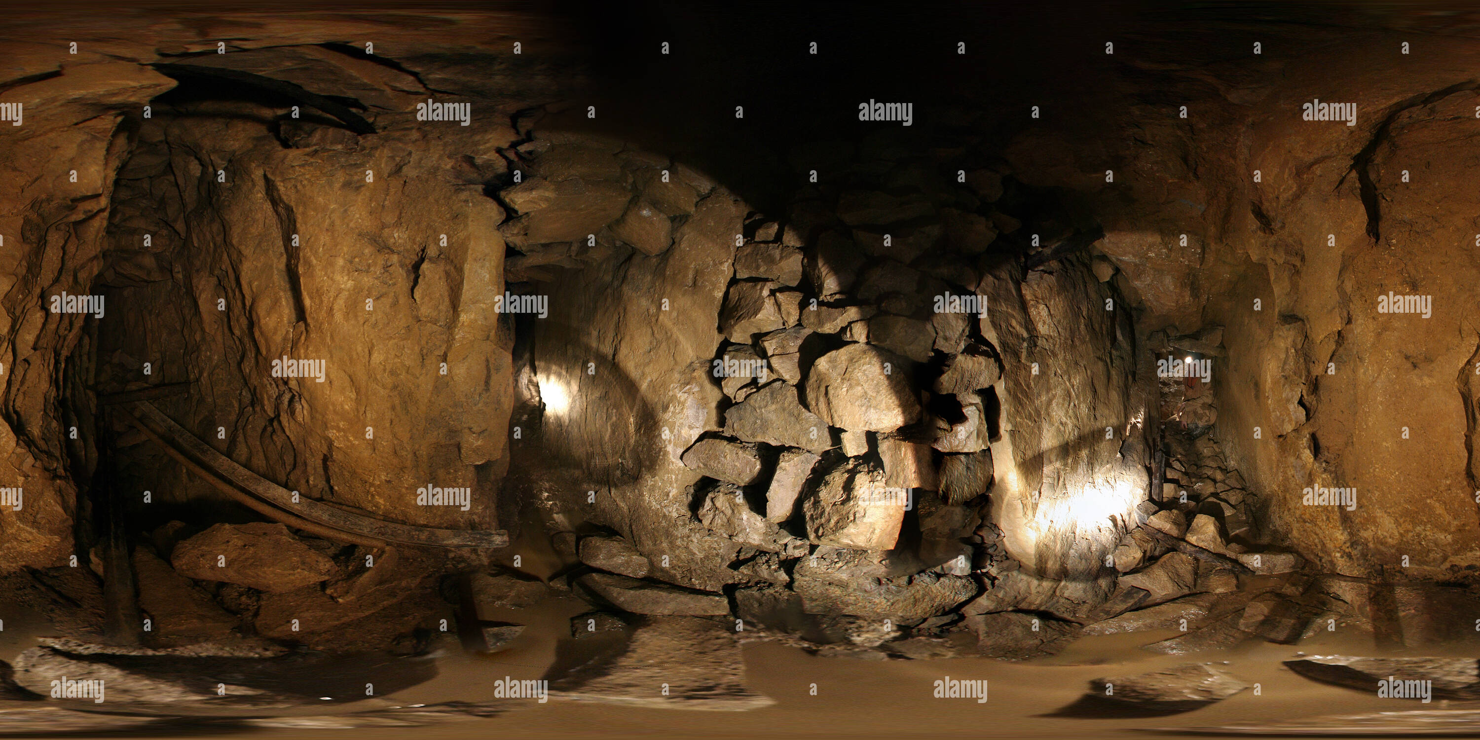 360 Grad Panorama Ansicht von Frohe Tom Mine, Via Gellia. Cromford